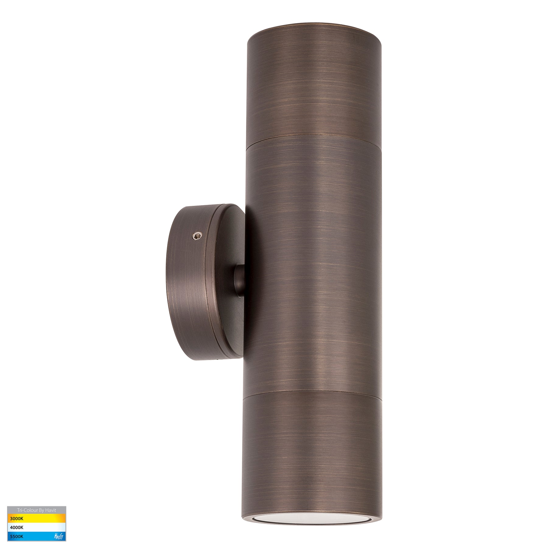 Havit Lighting Tivah Antique Brass TRI Colour Up & Down Wall Pillar Lights