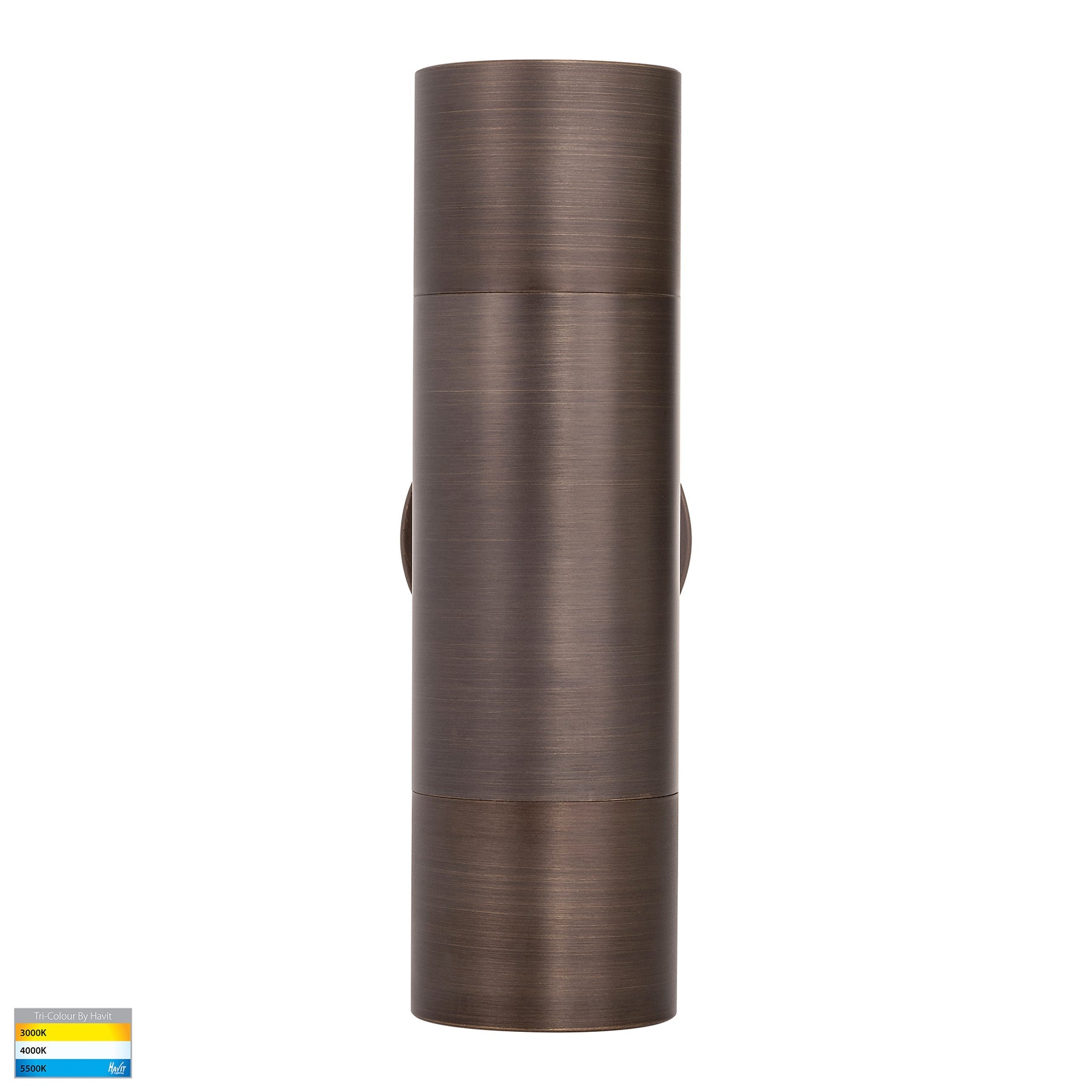 Havit Lighting Tivah Antique Brass TRI Colour Up & Down Wall Pillar Lights