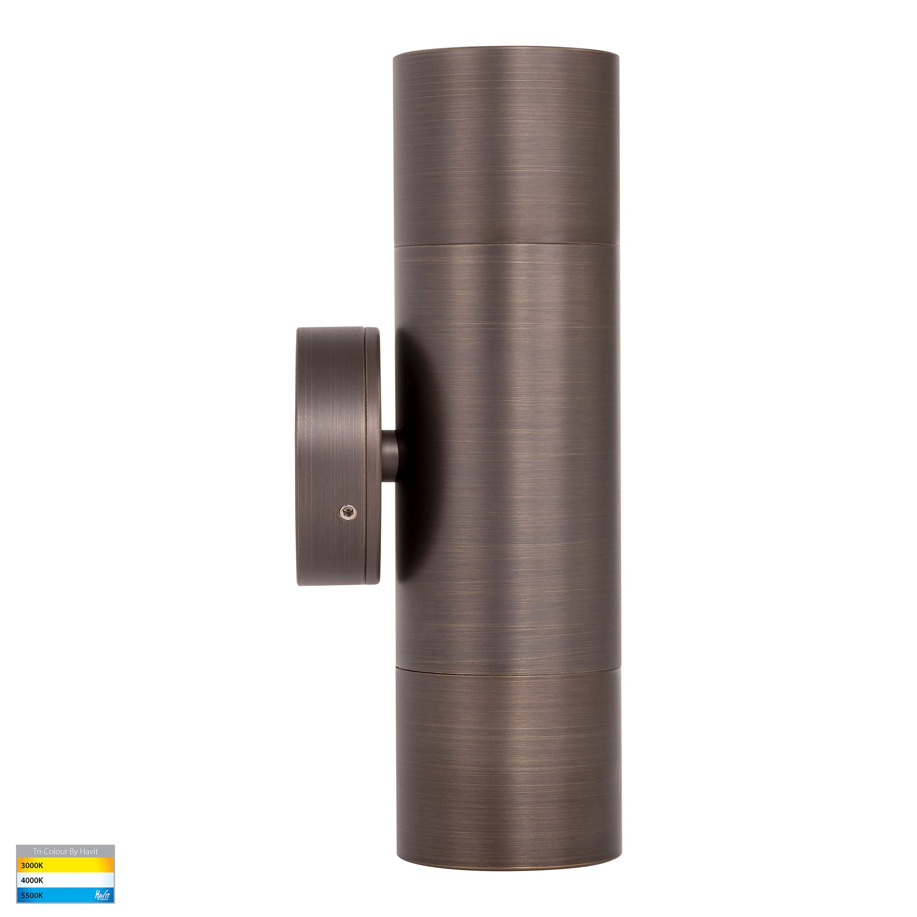Havit Lighting Tivah Antique Brass TRI Colour Up & Down Wall Pillar Lights