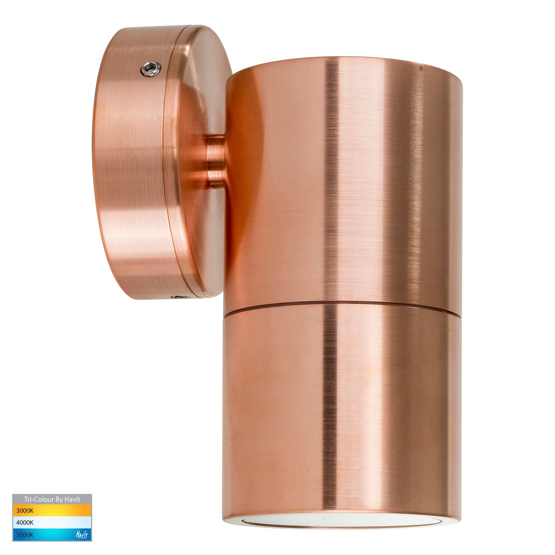 Havit Lighting Tivah Solid Copper TRI Colour Fixed Down Wall Pillar Lights