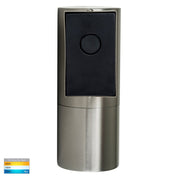 Havit Lighting Piaz Stainless Steel TRI Colour Fixed Down LED Wall Pillar Light