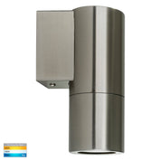 Havit Lighting Piaz Stainless Steel TRI Colour Fixed Down LED Wall Pillar Light