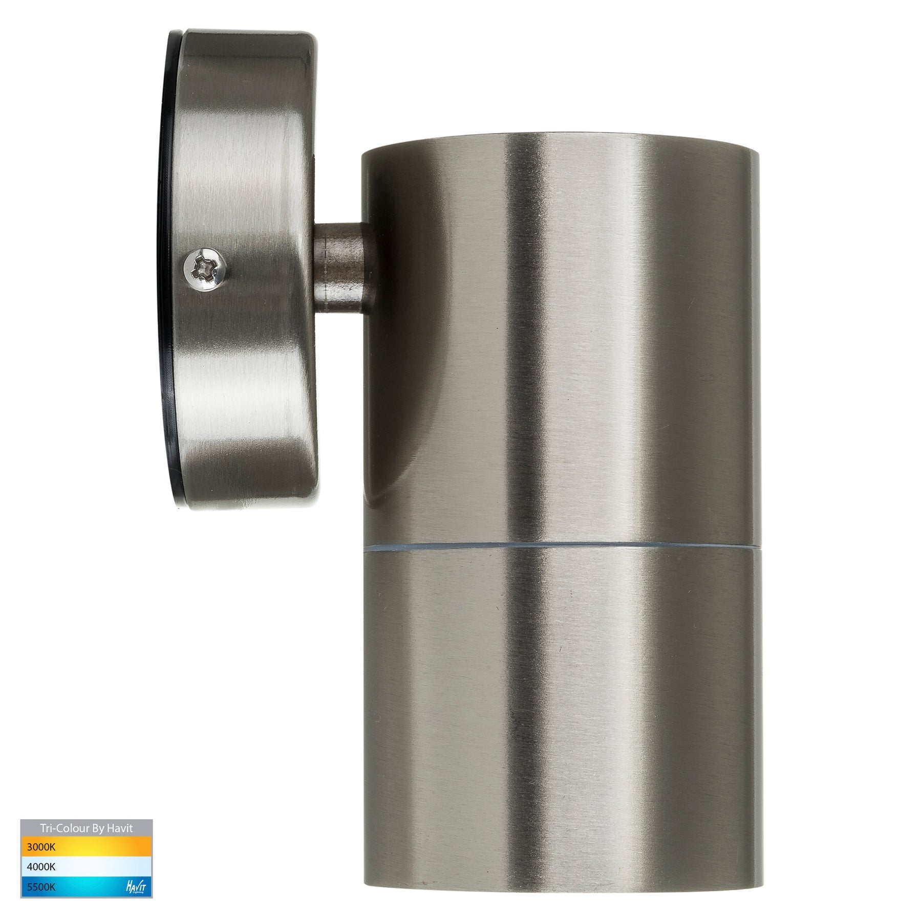 Havit Lighting Fortis Stainless Steel TRI Colour Fixed Down LED Wall Pillar Light