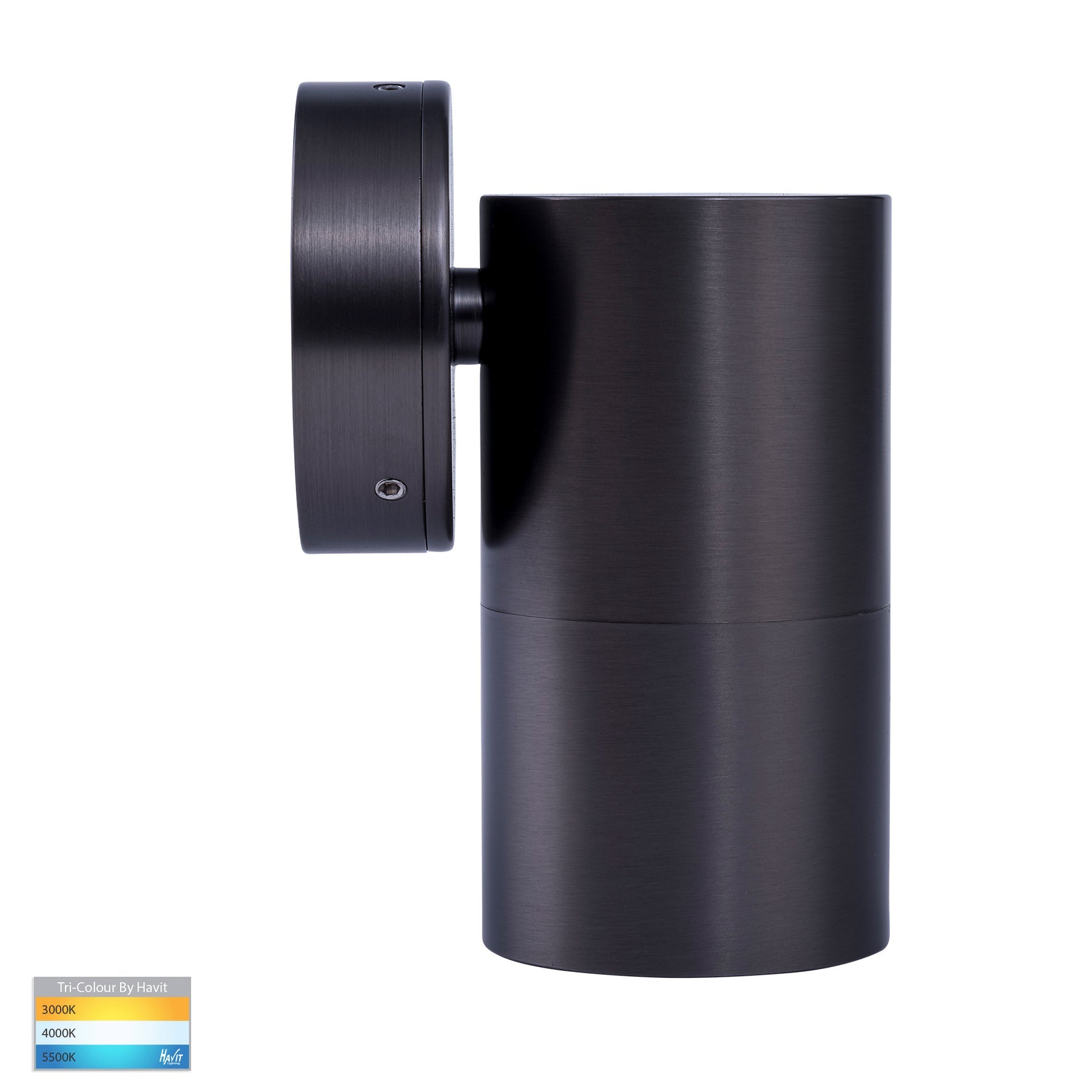 Havit Lighting Tivah Solid Brass Graphite Coloured TRI Colour Fixed Down Wall Pillar Lights
