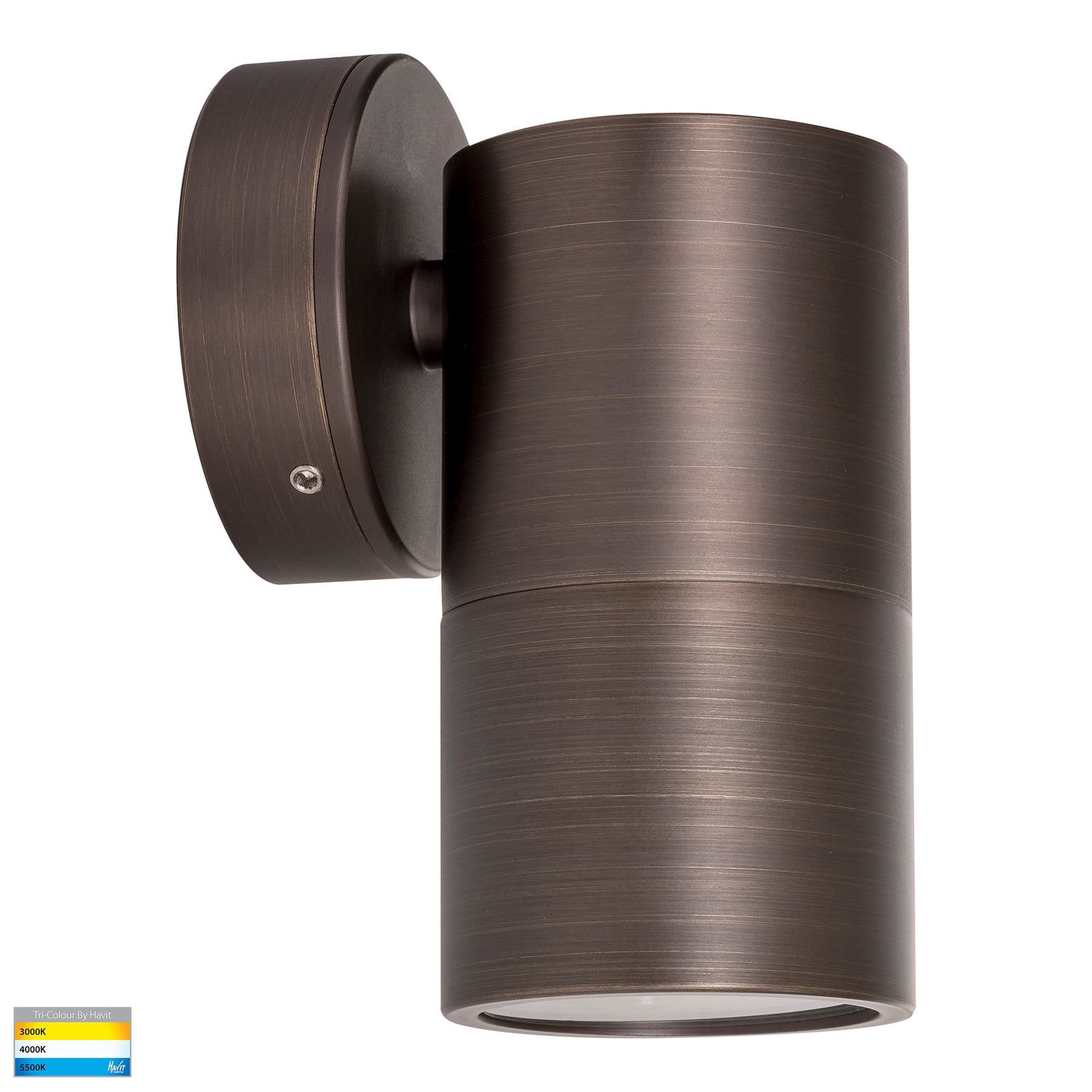 Havit Lighting Tivah Antique Brass TRI Colour Fixed Down Wall Pillar Lights