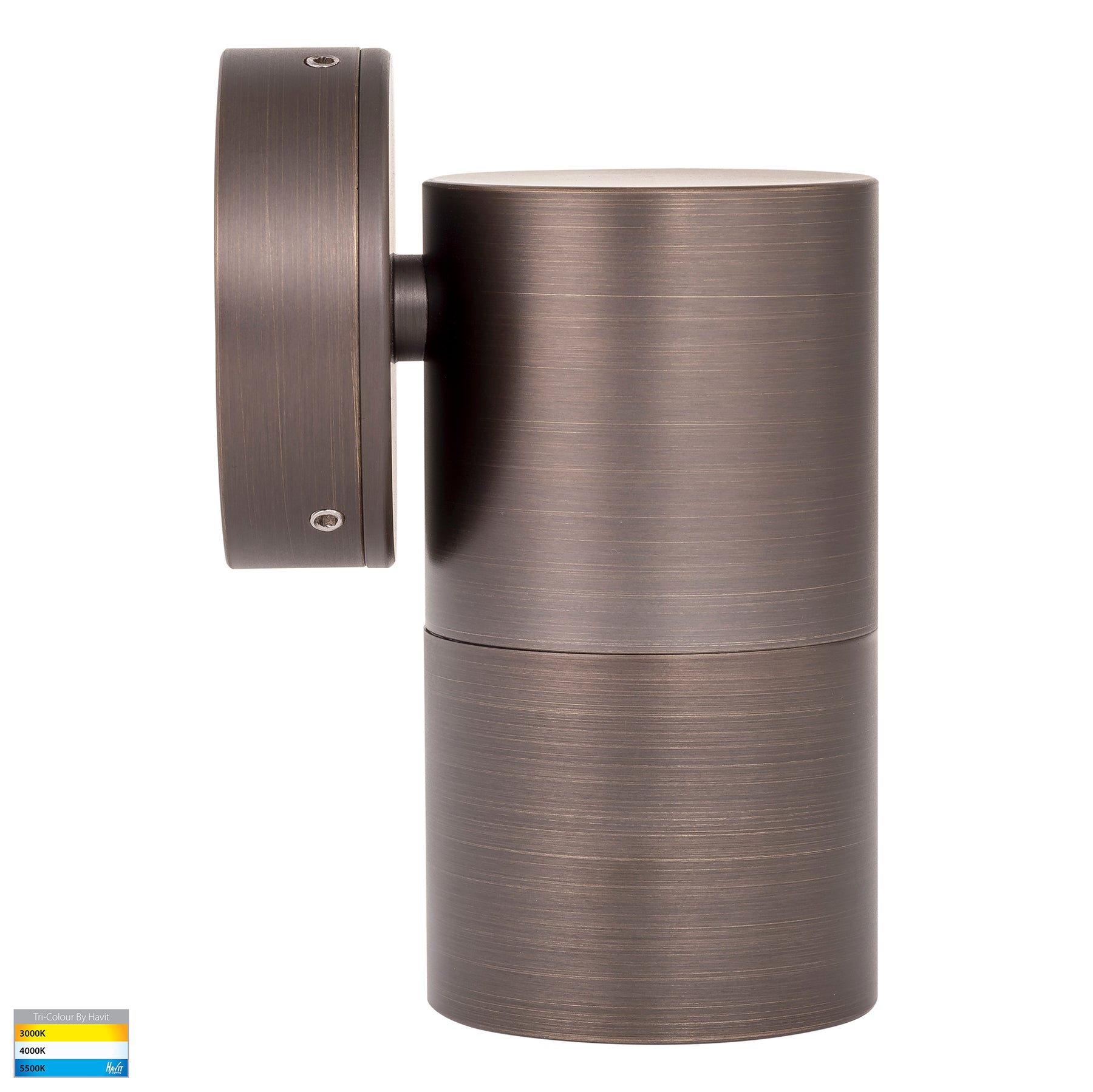 Havit Lighting Tivah Antique Brass TRI Colour Fixed Down Wall Pillar Lights