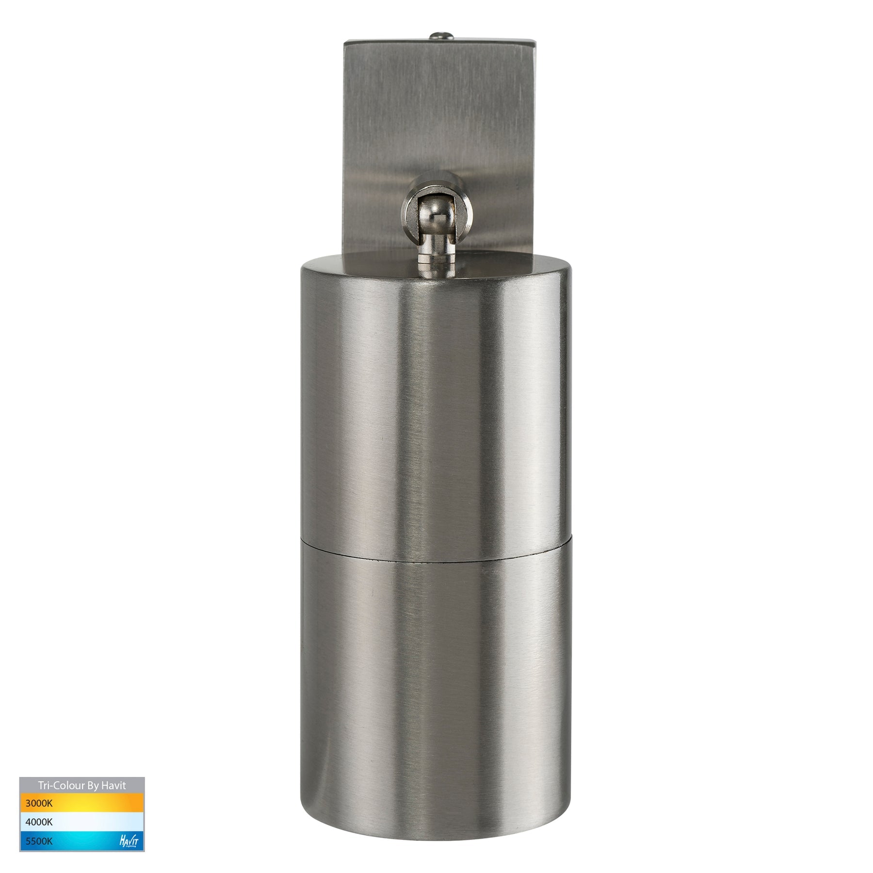 Havit Lighting Piaz Stainless Steel TRI Colour Single Adjustable LED Wall Pillar Light