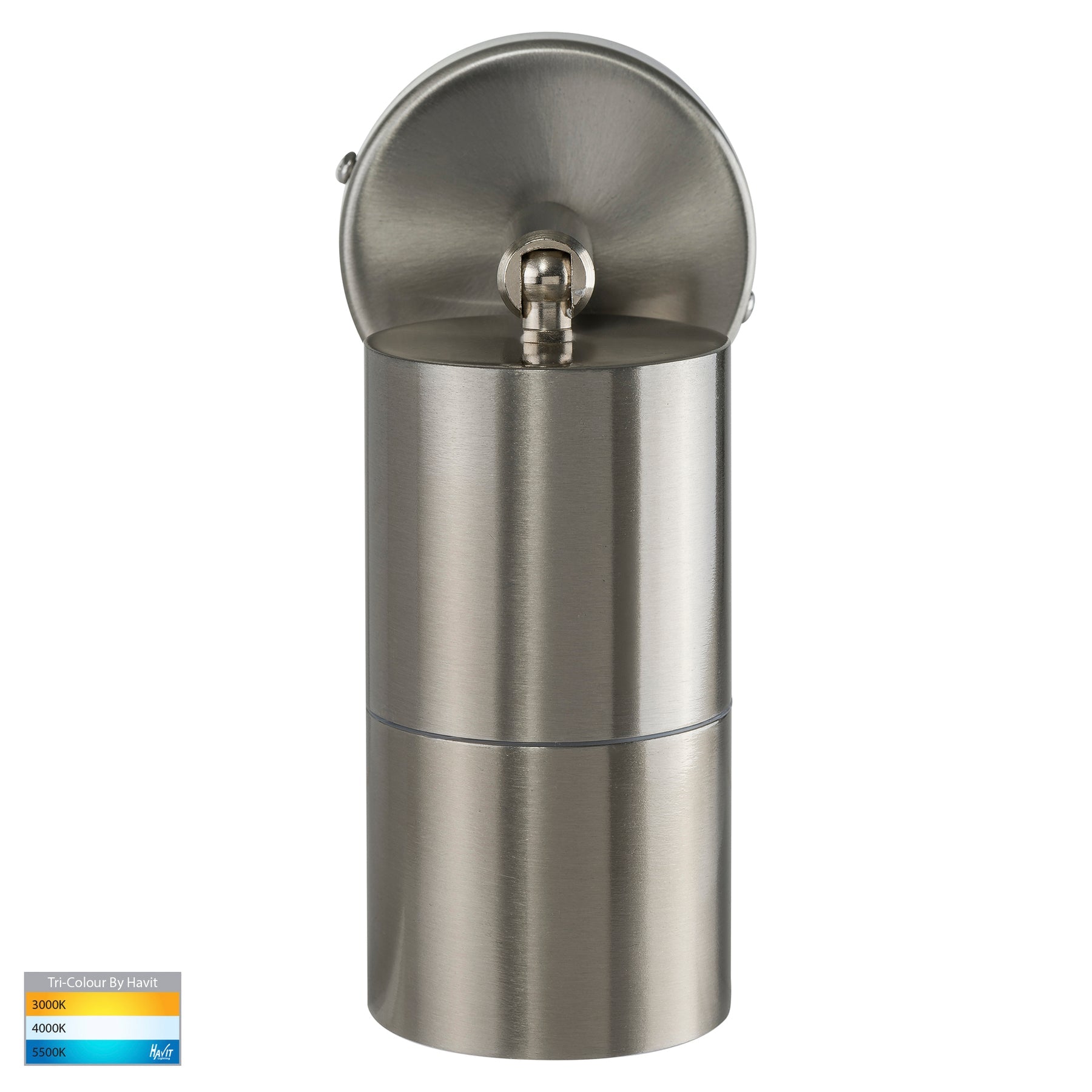 Havit Lighting Fortis Stainless Steel TRI Colour Single Adjustable LED Wall Pillar Light
