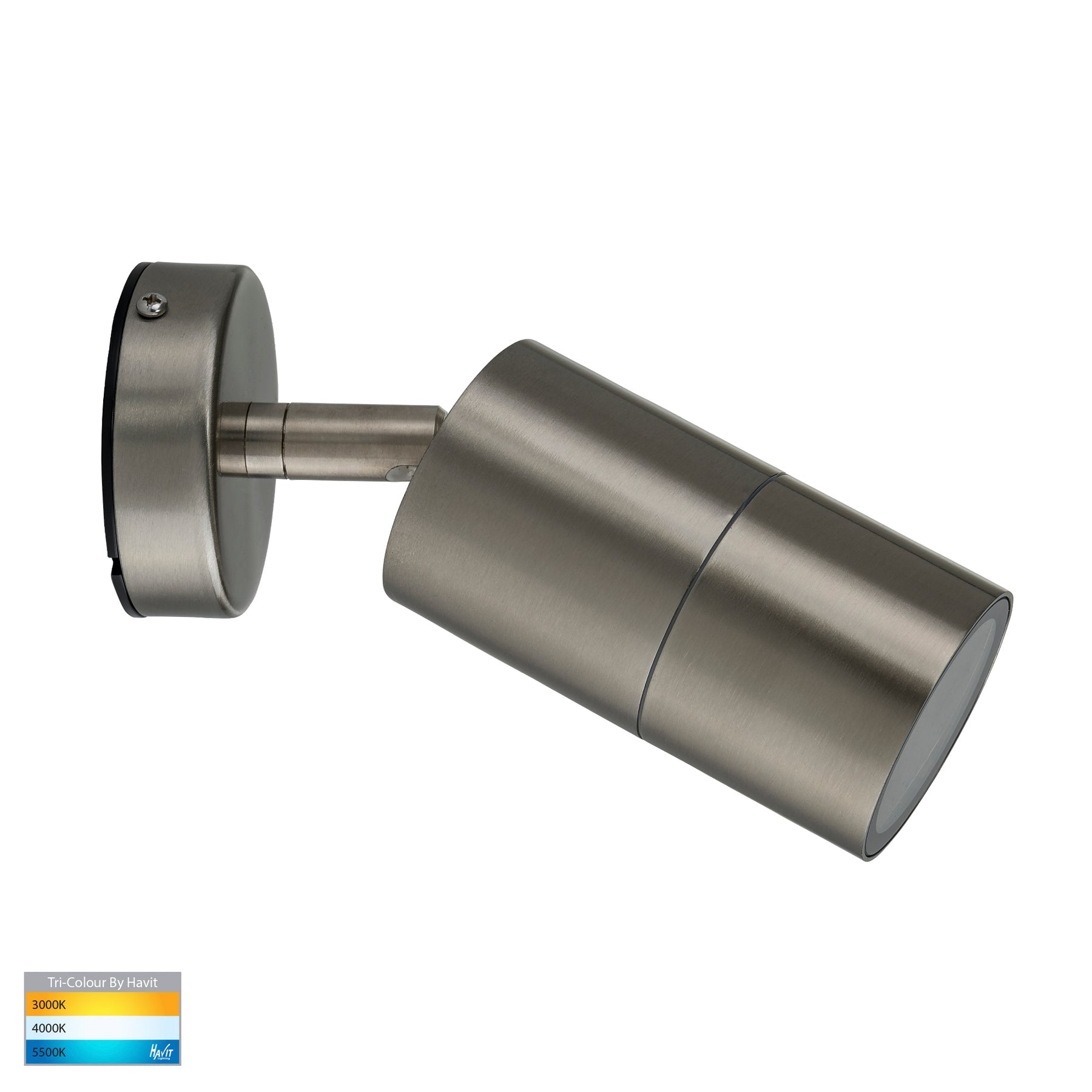 Havit Lighting Fortis Stainless Steel TRI Colour Single Adjustable LED Wall Pillar Light
