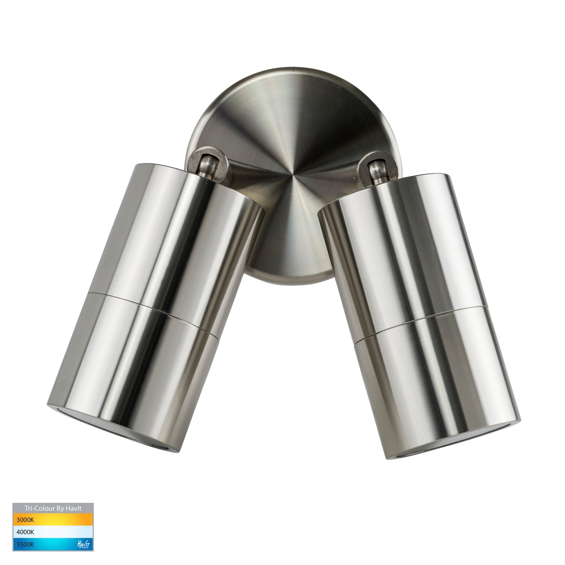 Havit Lighting Tivah 316 Stainless Steel TRI Colour Double Adjustable Wall Pillar Lights
