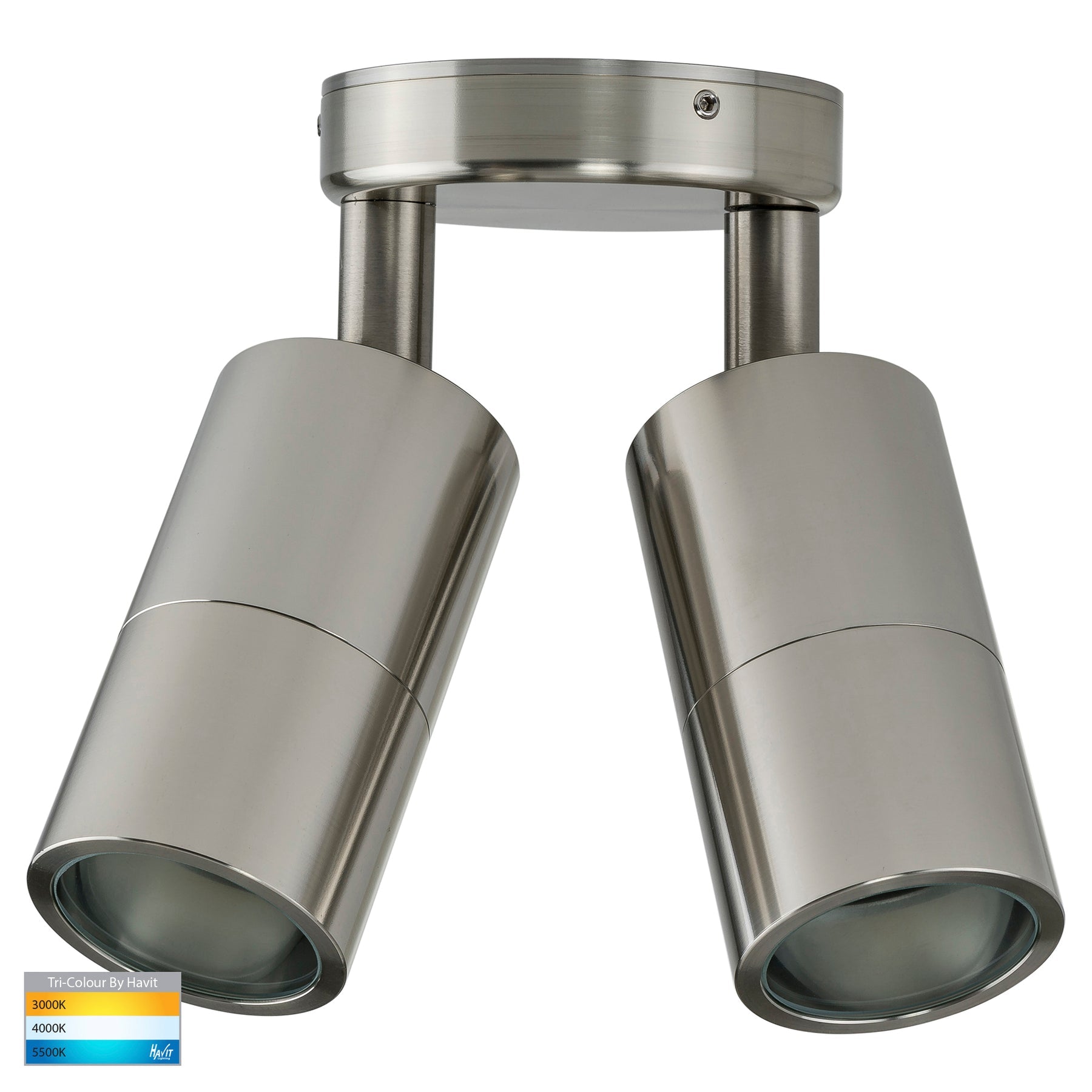 Havit Lighting Tivah 316 Stainless Steel TRI Colour Double Adjustable Wall Pillar Lights