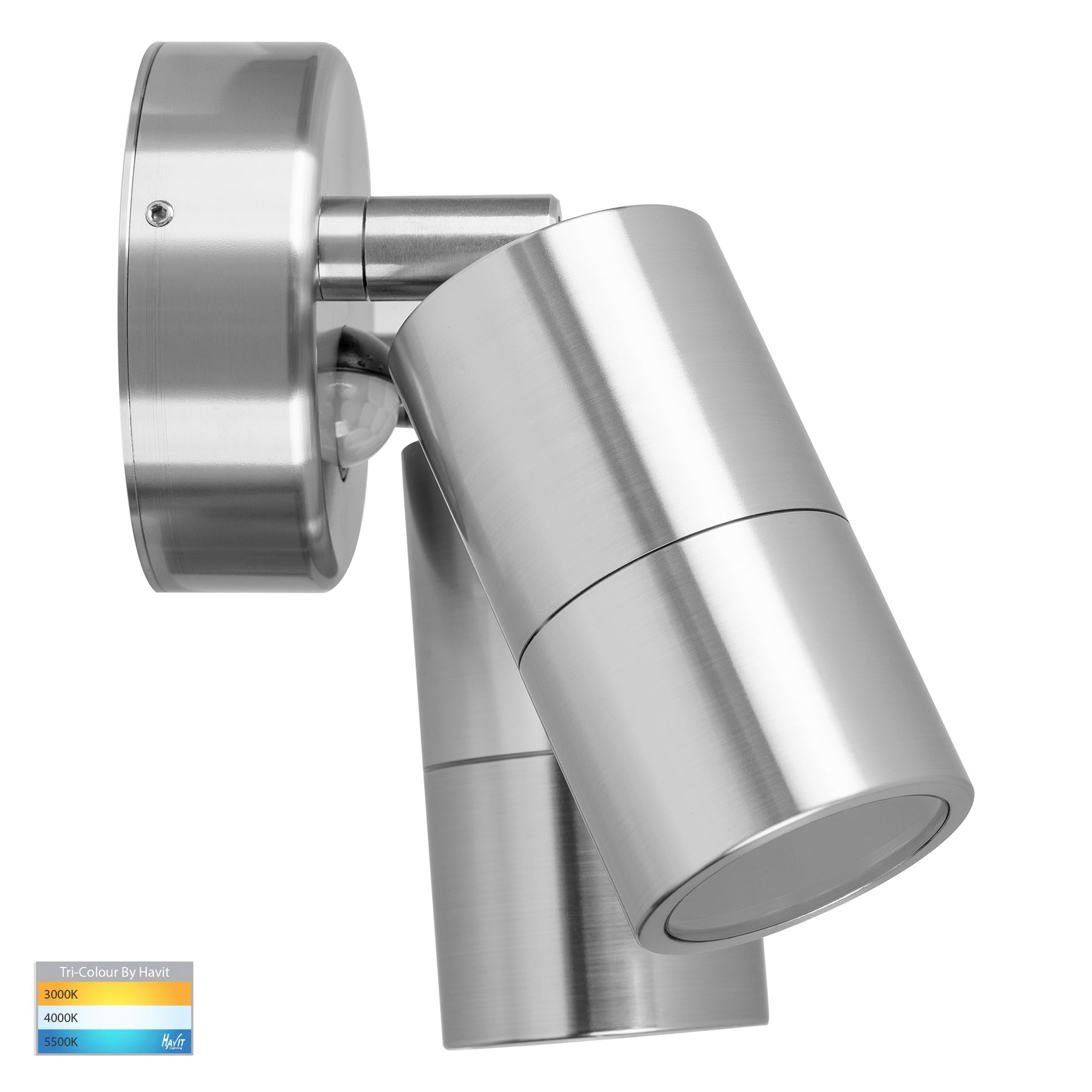 Havit Lighting Tivah 316 Stainless Steel TRI Colour Double Adjustable Spot Lights with Sensor