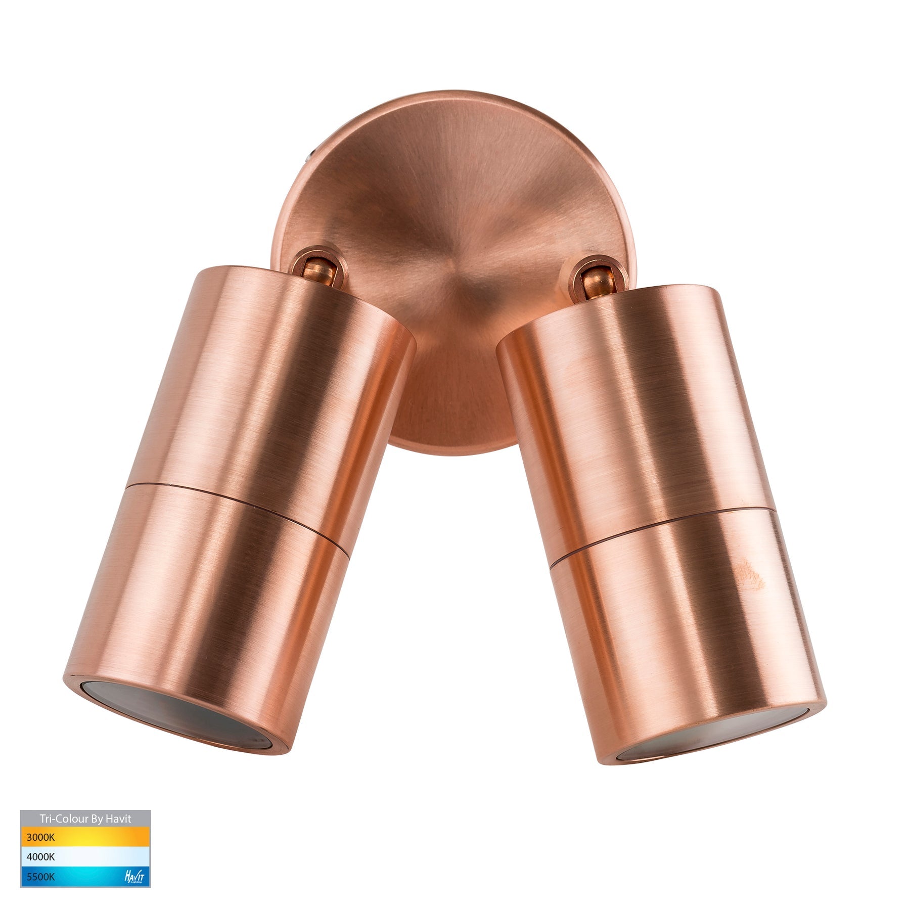 Havit Lighting Tivah Solid Copper TRI Colour Double Adjustable Wall Pillar Lights