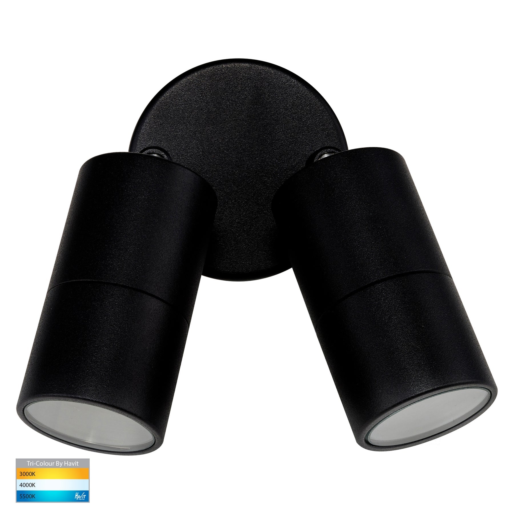 Havit Lighting Tivah Black TRI Colour Double Adjustable Wall Pillar Lights