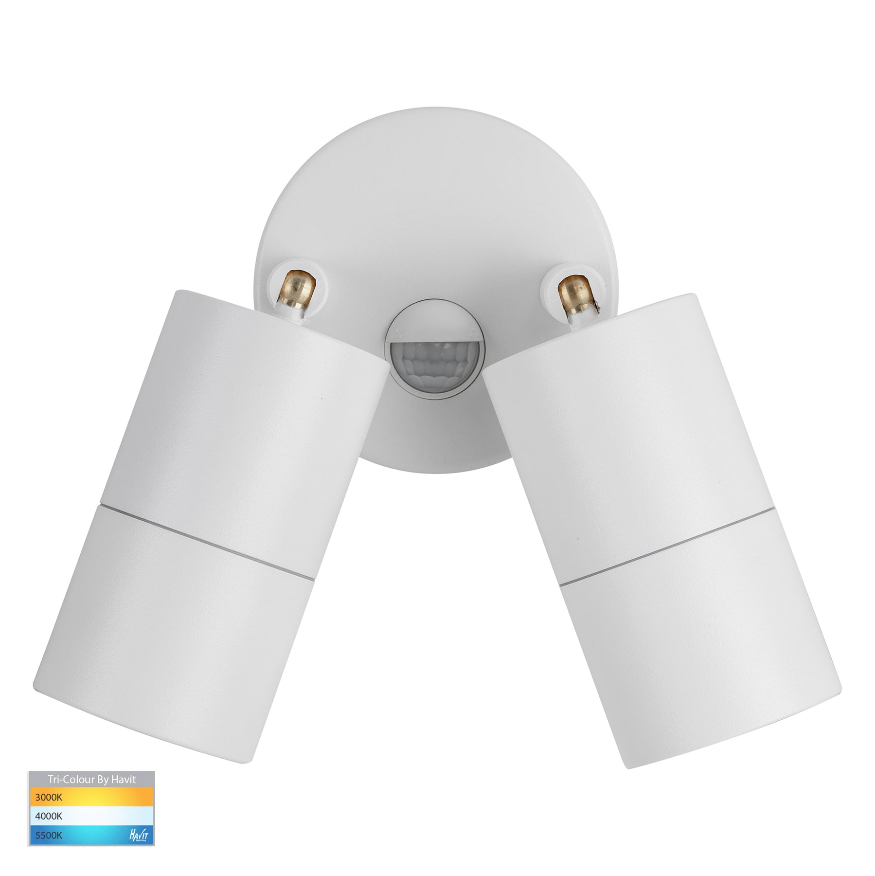 Havit Lighting Tivah Aluminium White TRI Colour Double Adjustable Spot Lights with Sensor
