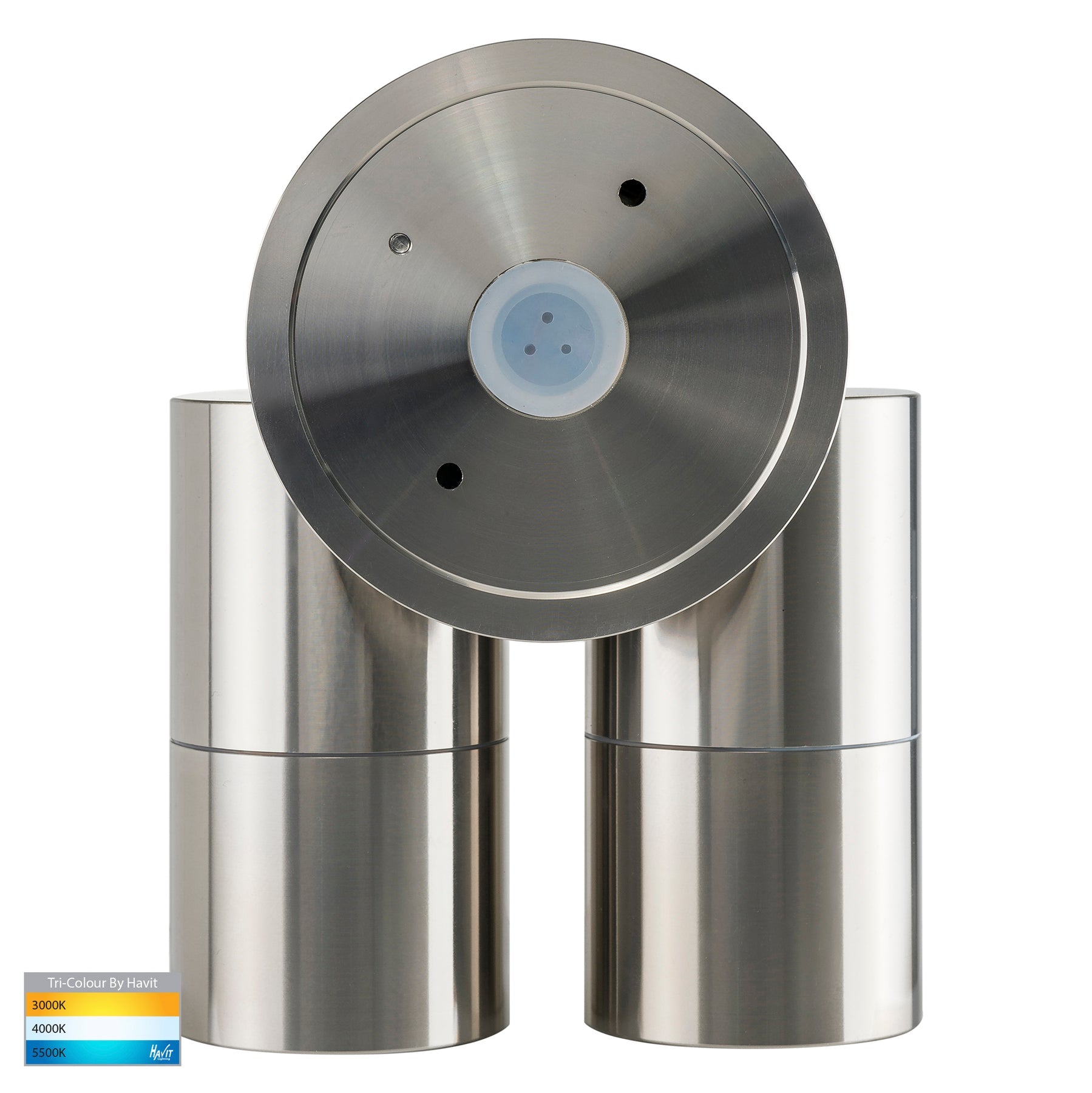 Havit Lighting Fortis Stainless Steel TRI Colour Double Adjustable Wall Pillar Light