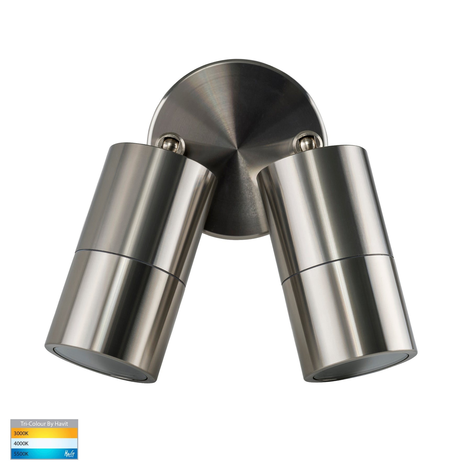 Havit Lighting Tivah Titanium Aluminium TRI Colour Double Adjustable Wall Pillar Lights