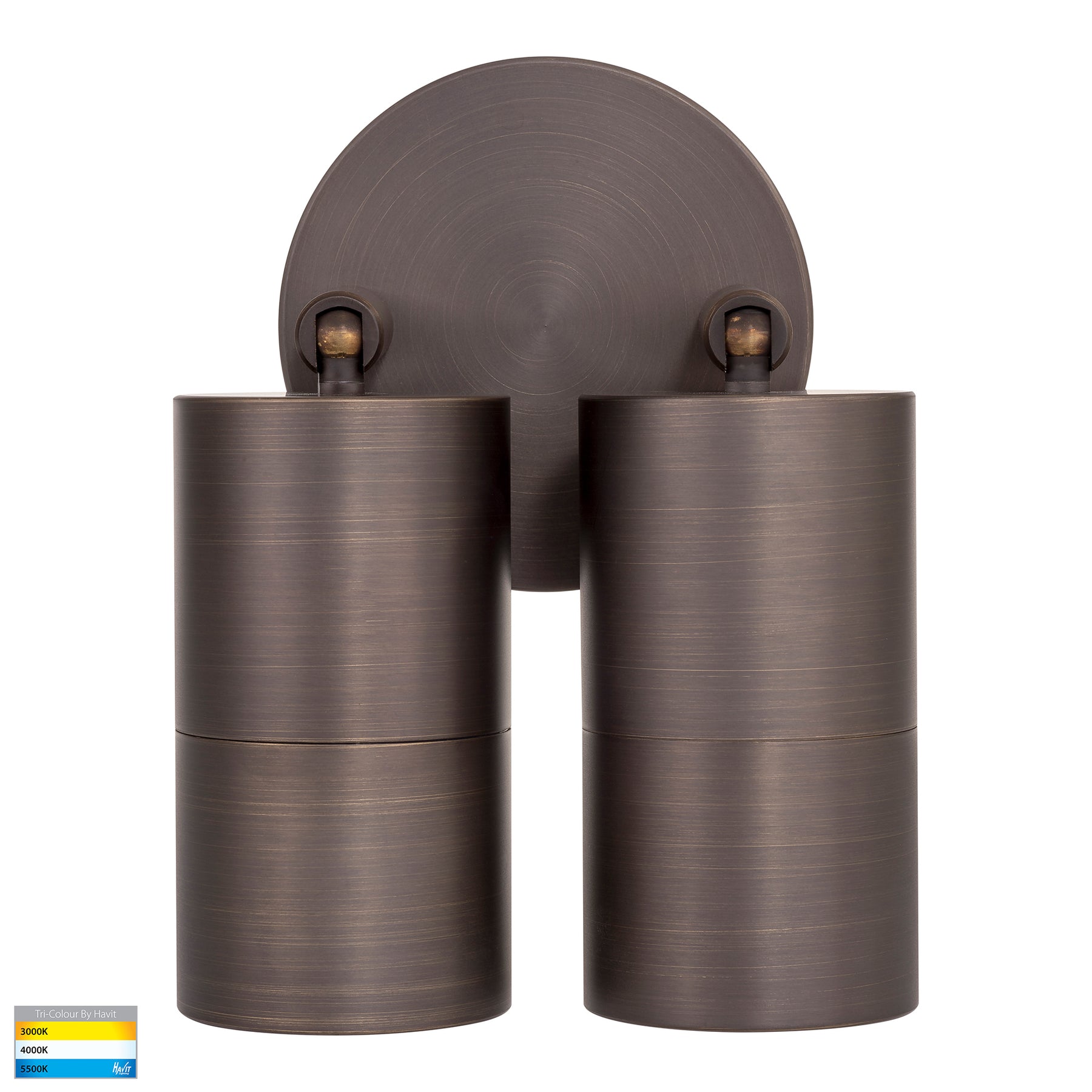 Havit Lighting Tivah Antique Brass TRI Colour Double Adjustable Wall Pillar Lights