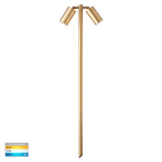 Havit Lighting Tivah Solid Brass TRI Colour Double Adjustable LED Bollard Spike Light