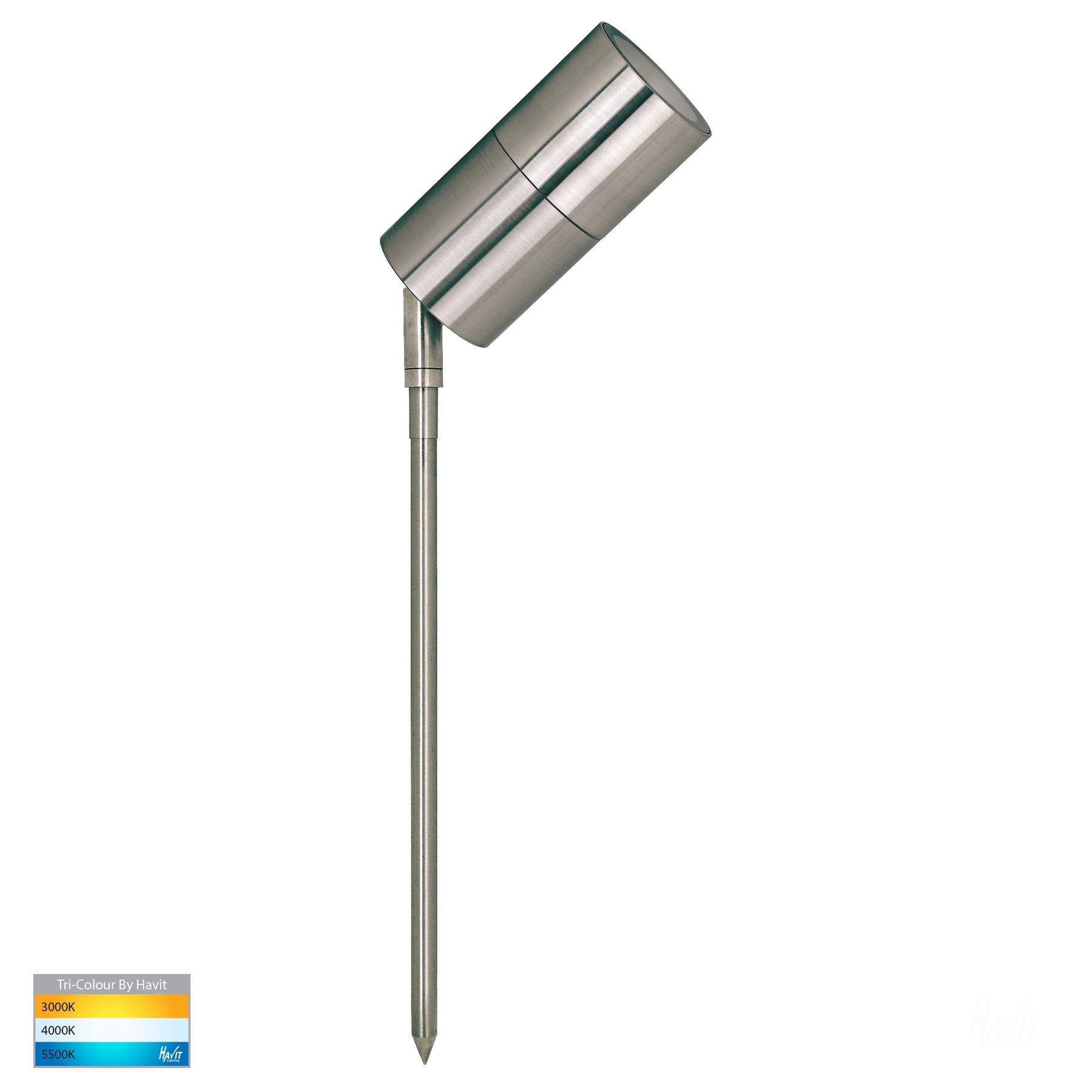 Havit Lighting Fortis Stainless Steel TRI Colour Single Adjustable LED Spike Light