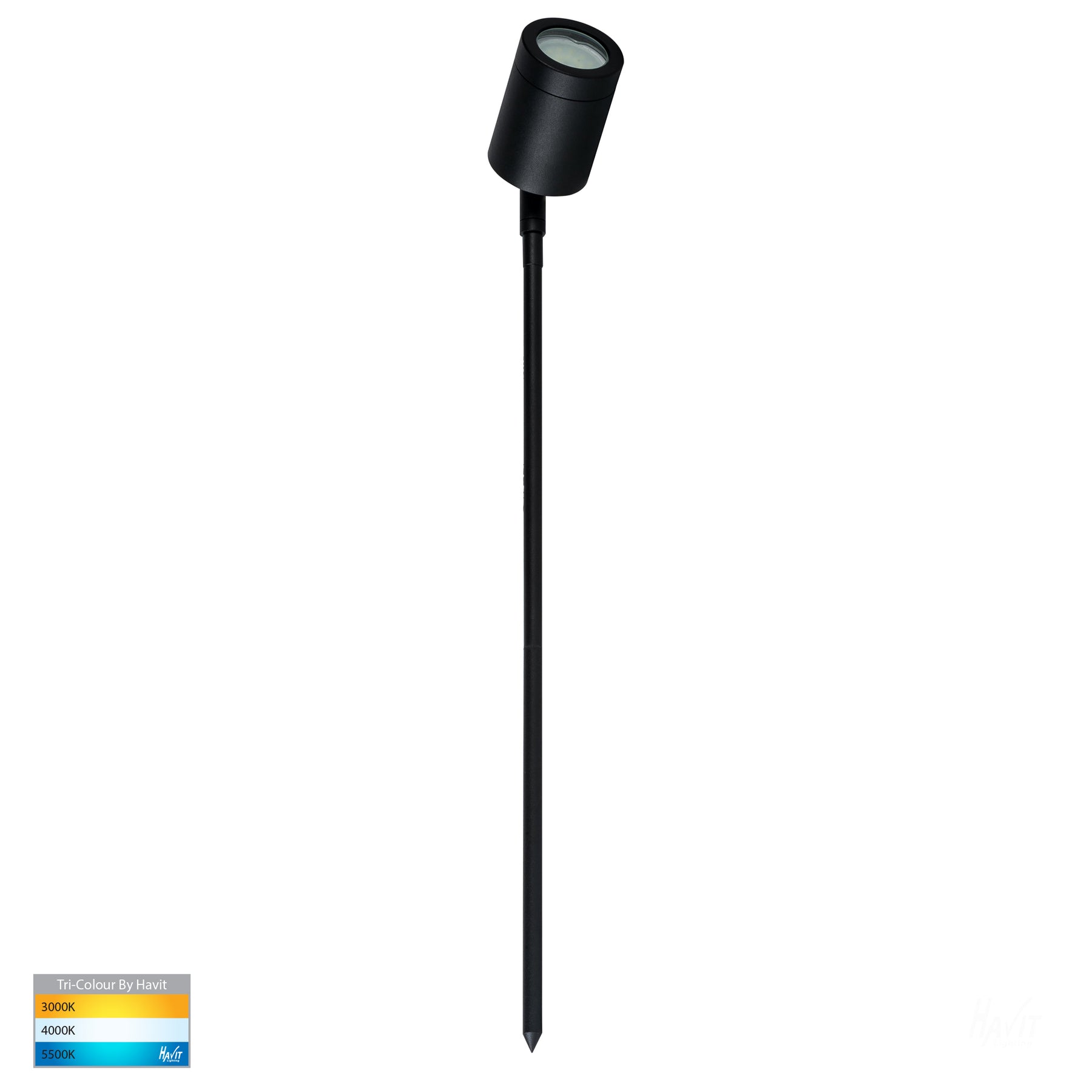 Havit Lighting Pointe Black TRI Colour LED Garden Spike Light