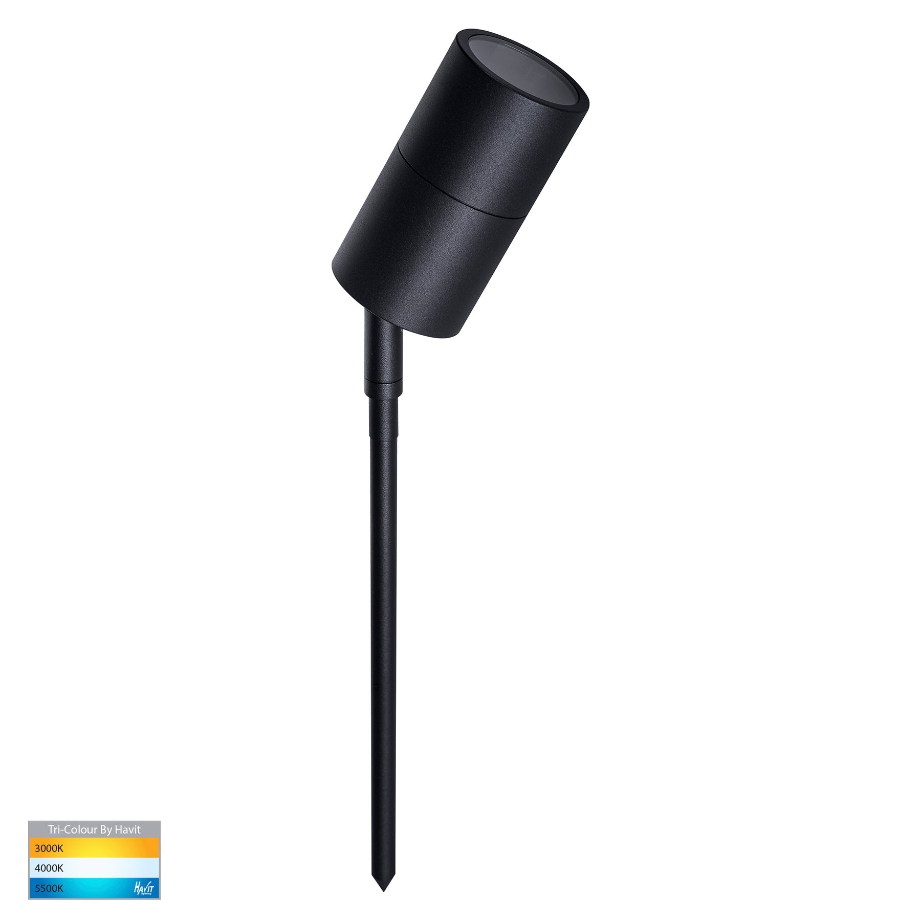 Havit Lighting Tivah Black TRI Colour LED Garden Spike Light