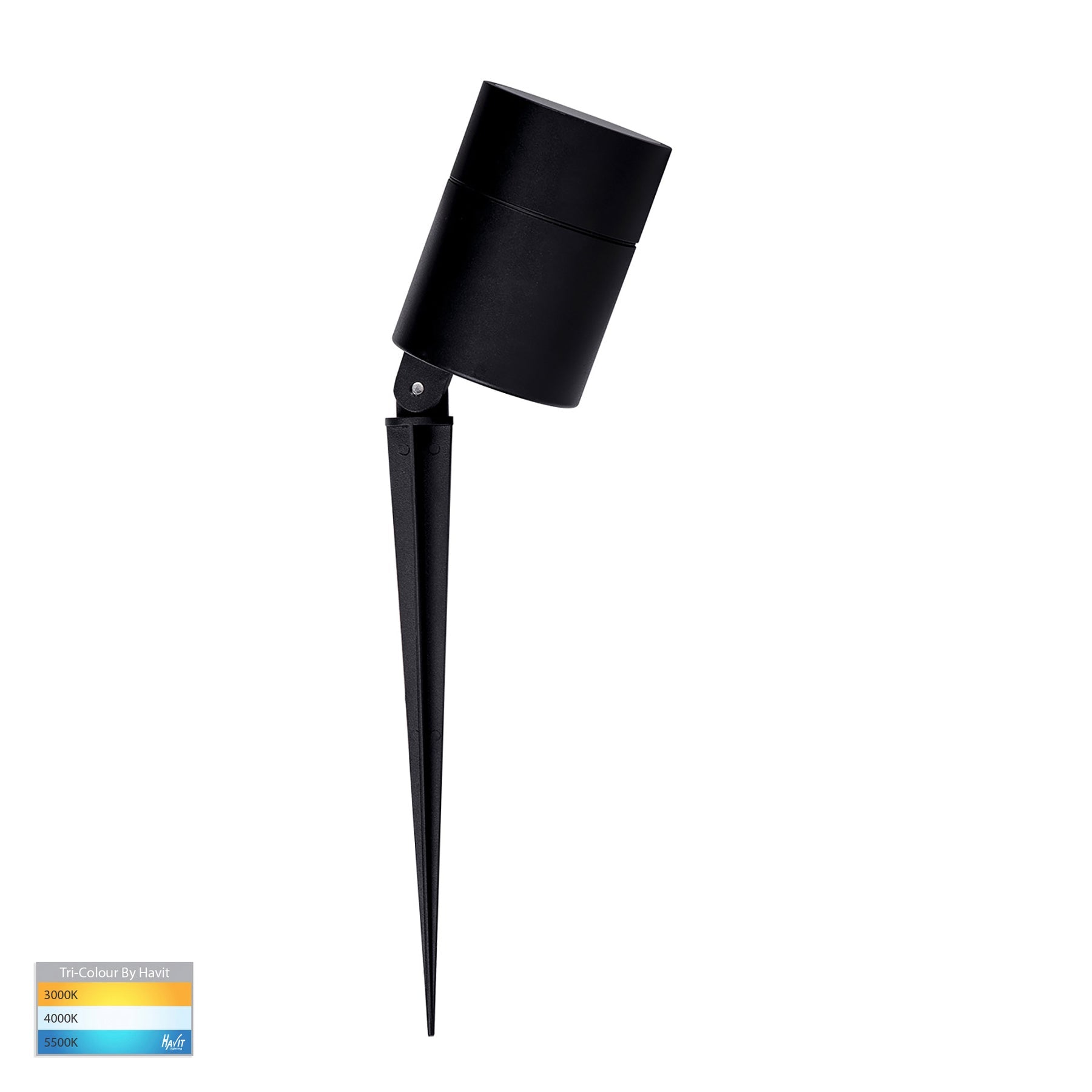 Havit Lighting Oasis Black 12w TRI Colour LED Garden Spike Light