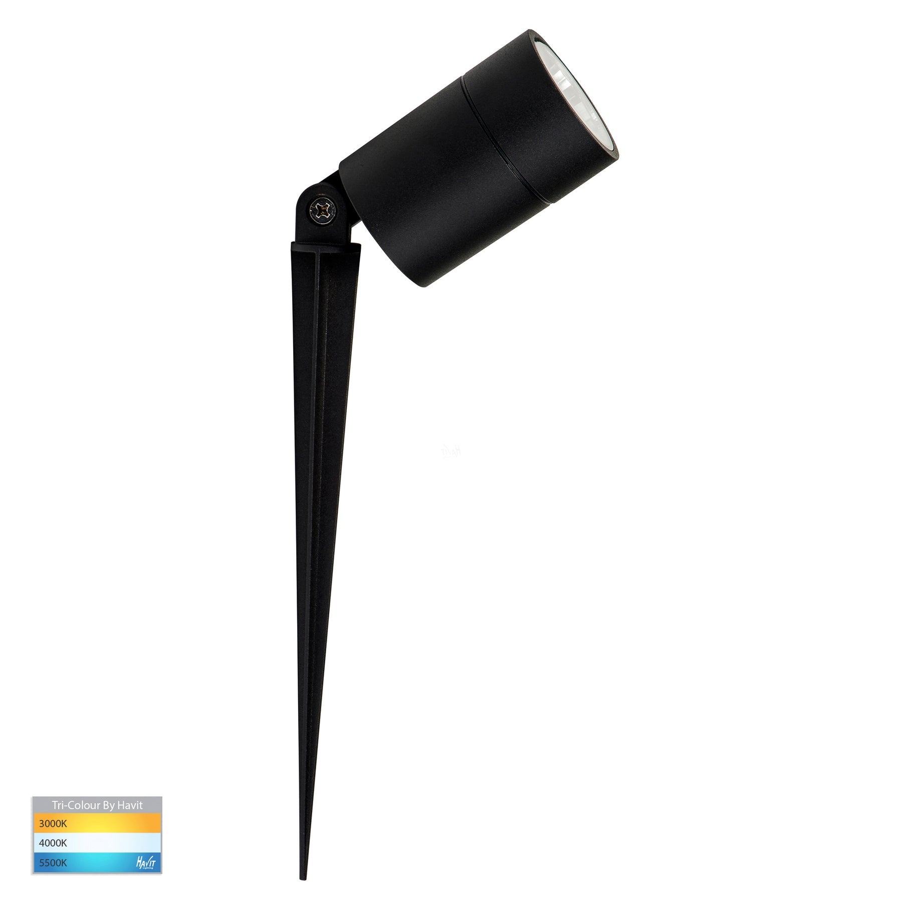 Havit Lighting Oasis Black 7w TRI Colour LED Garden Spike Light