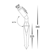 Havit Lighting Cilindor Black 3w LED Garden Spike Light