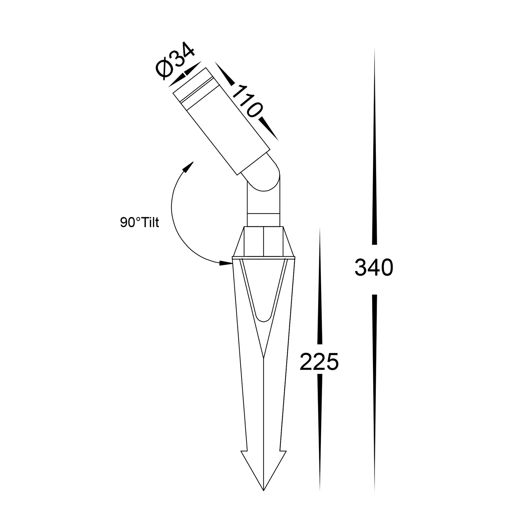 Havit Lighting Cilindor Brass 3w LED Garden Spike Light