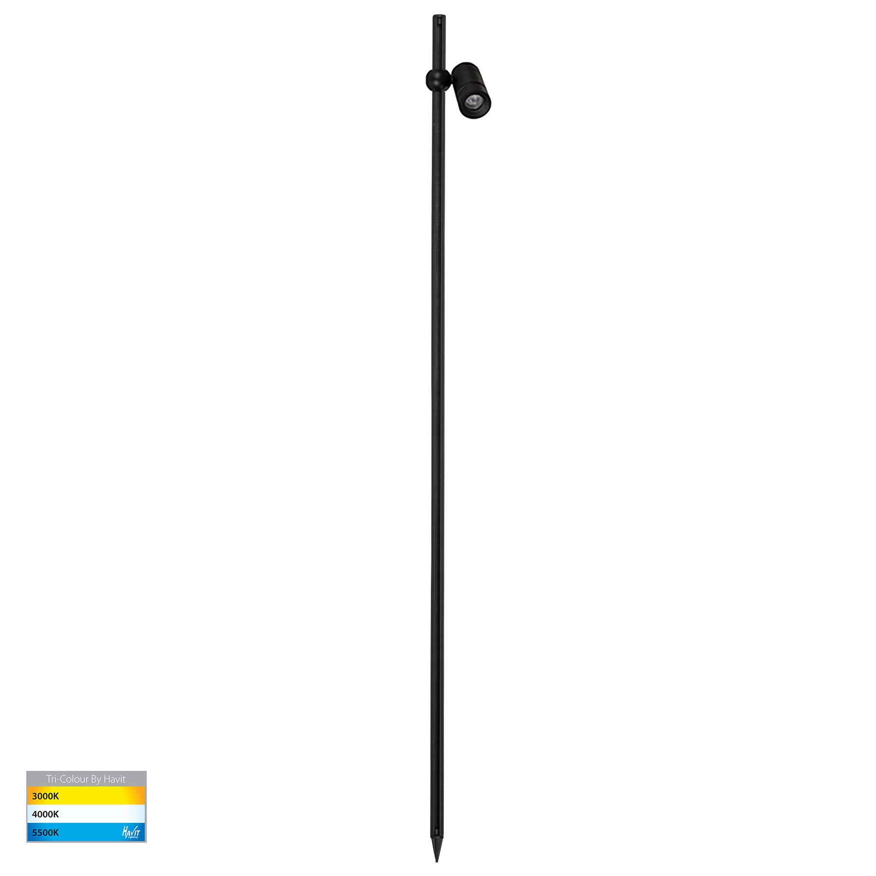 Havit Lighting Lille Black 1500mm TRI Colour LED Garden Spot Light