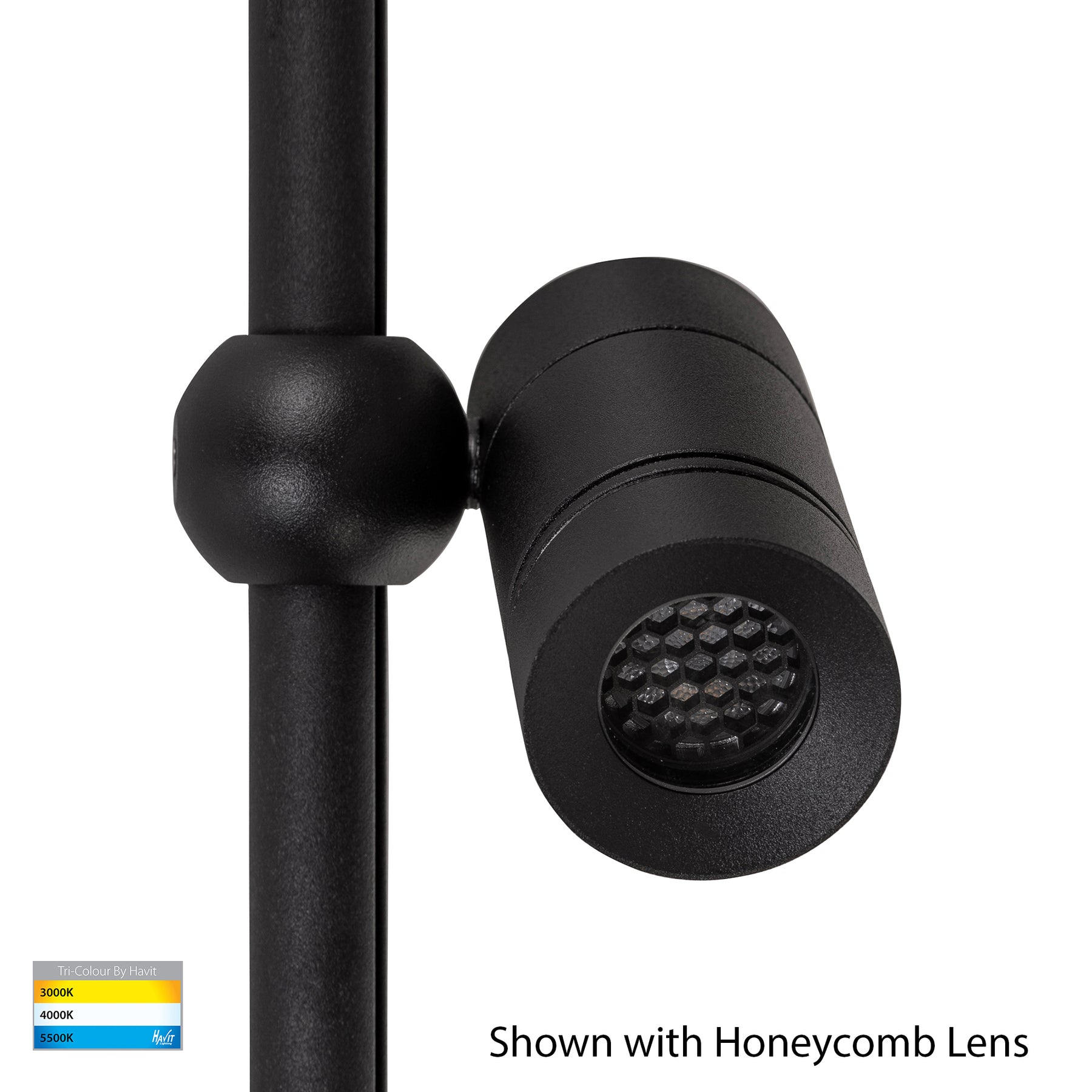 Havit Lighting Lille Black 1500mm TRI Colour 2 Light LED Garden Spot Light