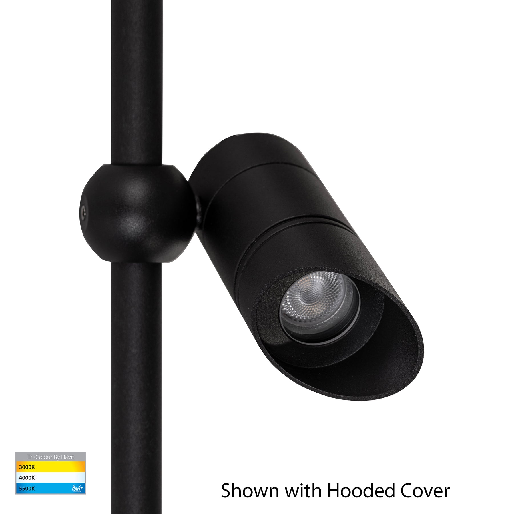 Havit Lighting Lille Black 1500mm TRI Colour 2 Light LED Garden Spot Light