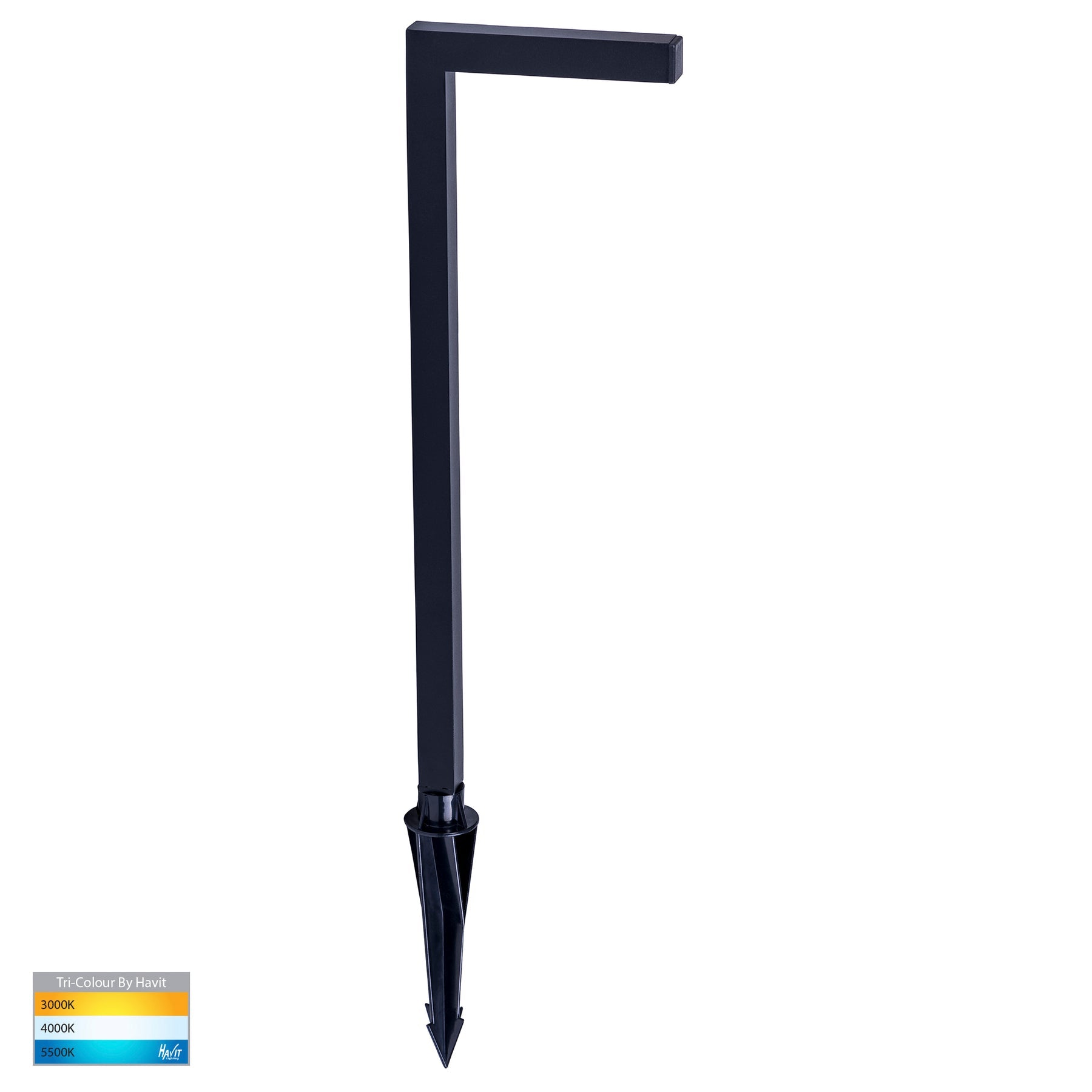 Havit Lighting Nedia Square 7w Tri Colour Aluminium Black Garden Spike Light