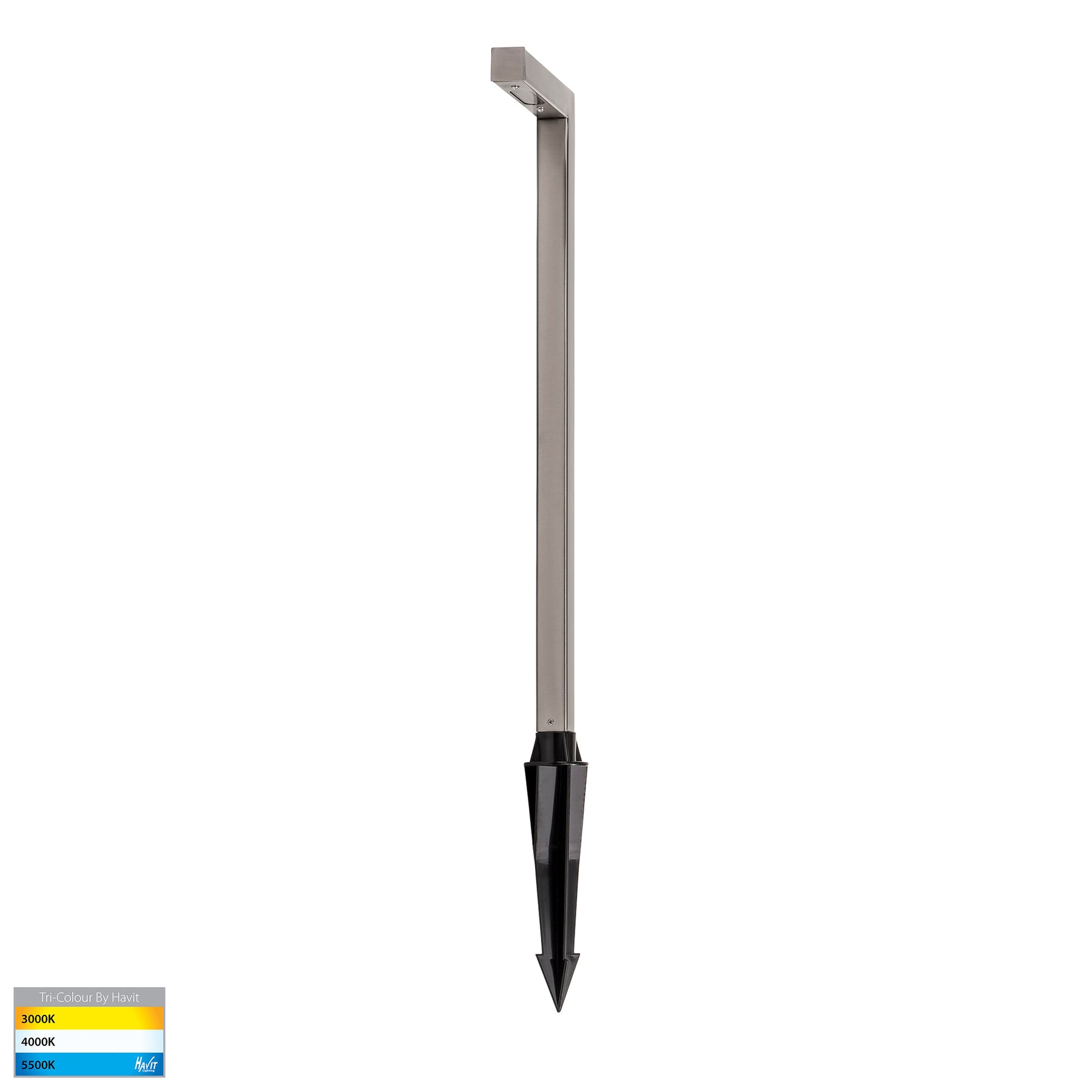 Havit Lighting Nedia Square 7w Tri Colour 316 Stainless Steel Garden Spike Light