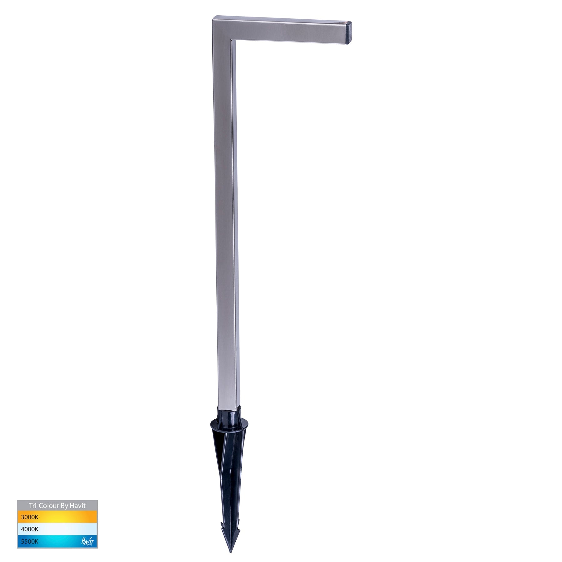 Havit Lighting Nedia Square 7w Tri Colour 316 Stainless Steel Garden Spike Light