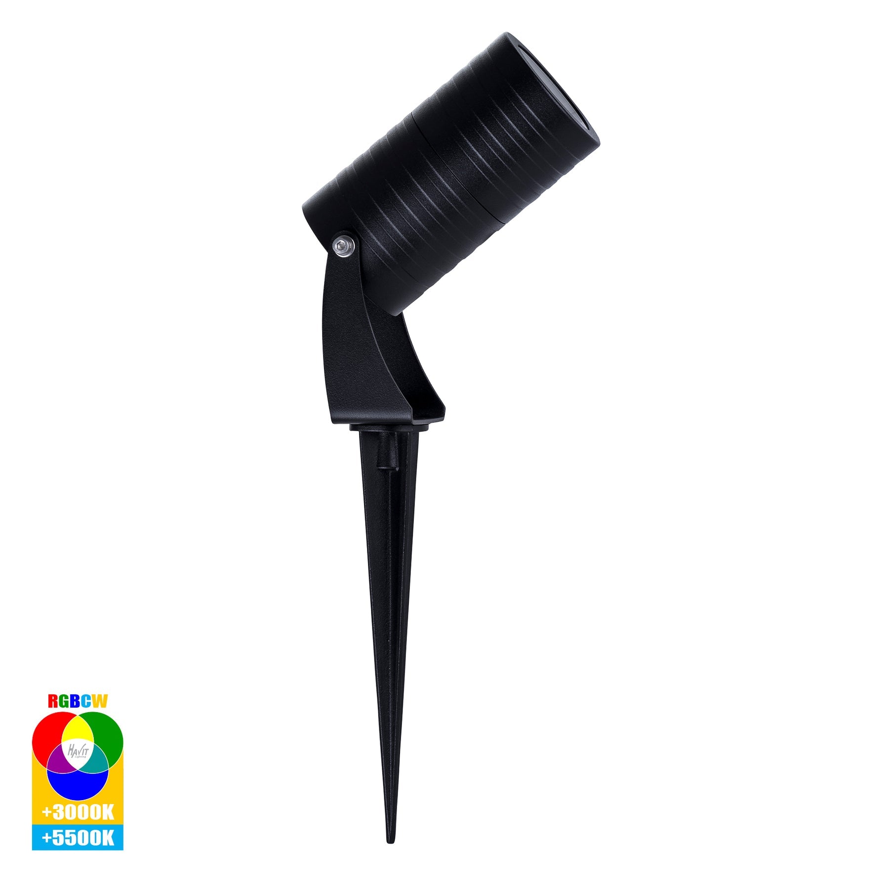 Havit Lighting Nova Aluminium Black RGBCW 7w LED Garden Spike Light
