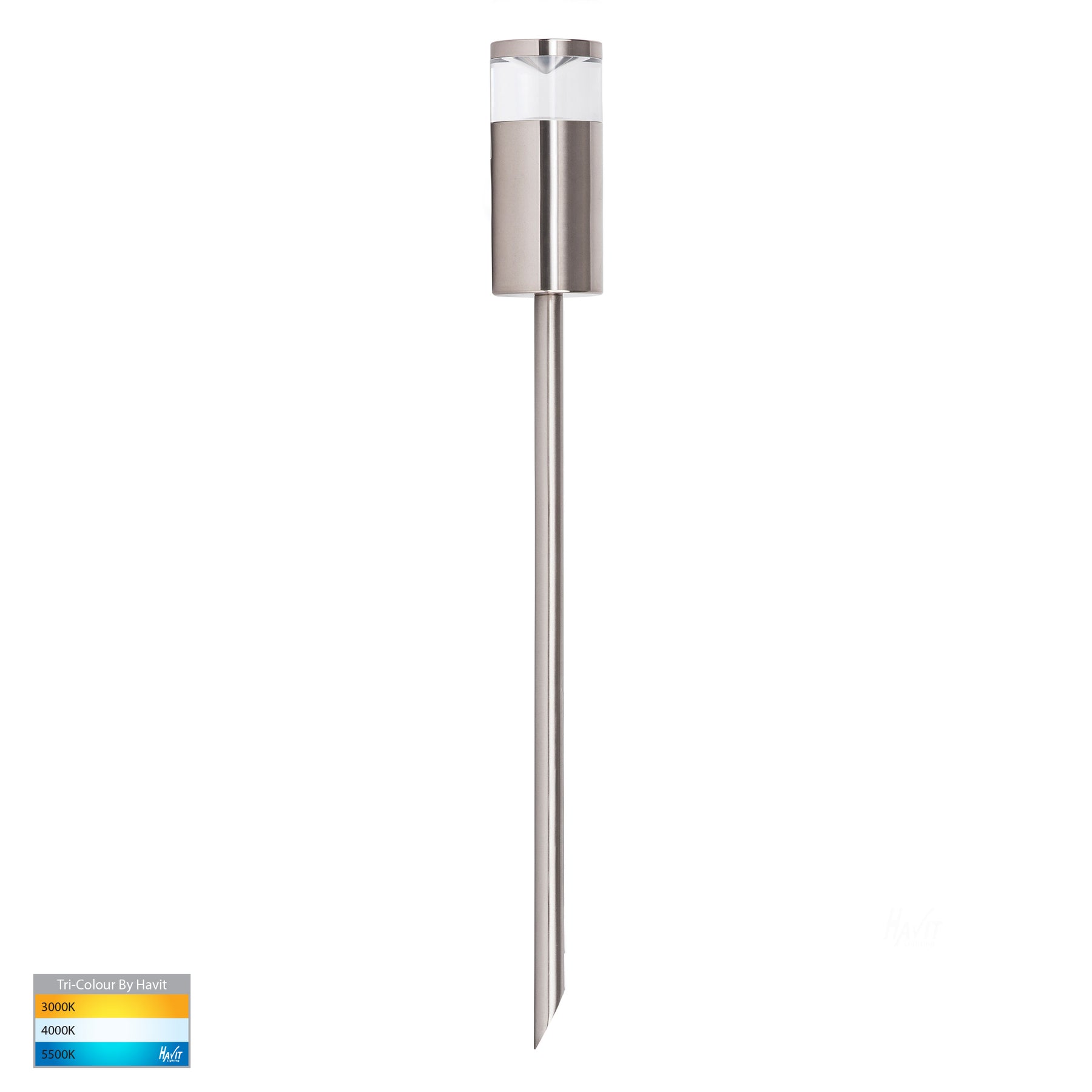 Havit Lighting Highlite Titanium Coloured Aluminium TRI Colour LED Garden Spike Light
