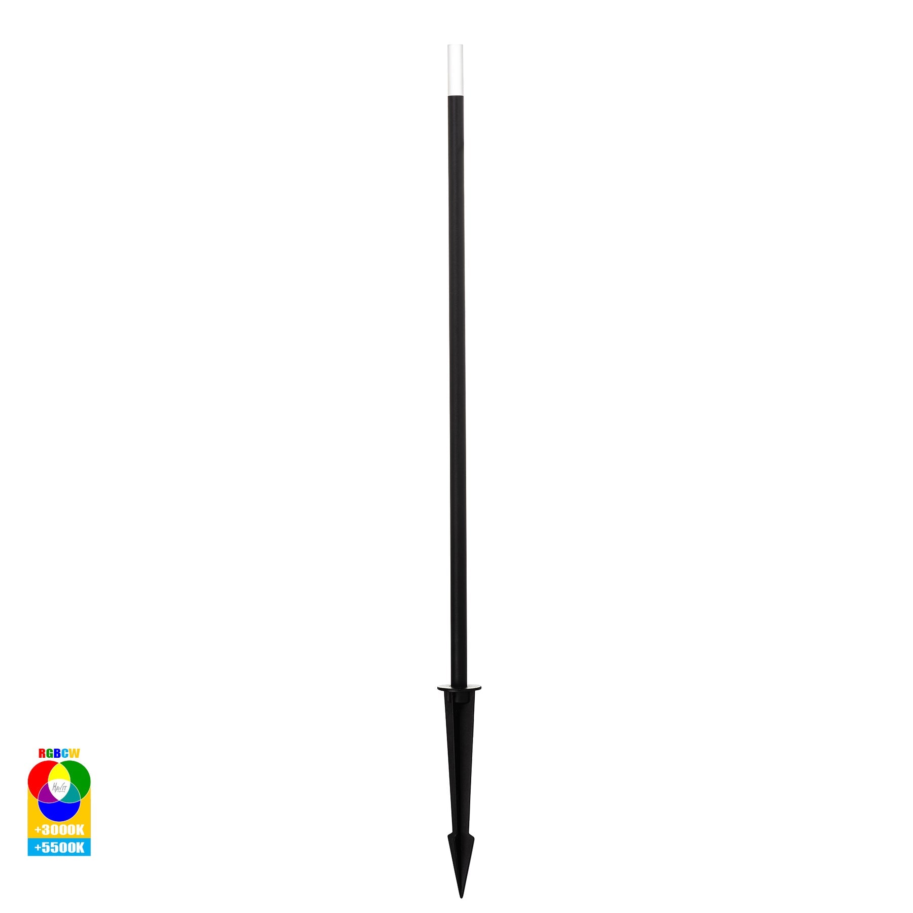 Havit Lighting Drique Aluminium Black RGBCW LED Bollard Spike Light
