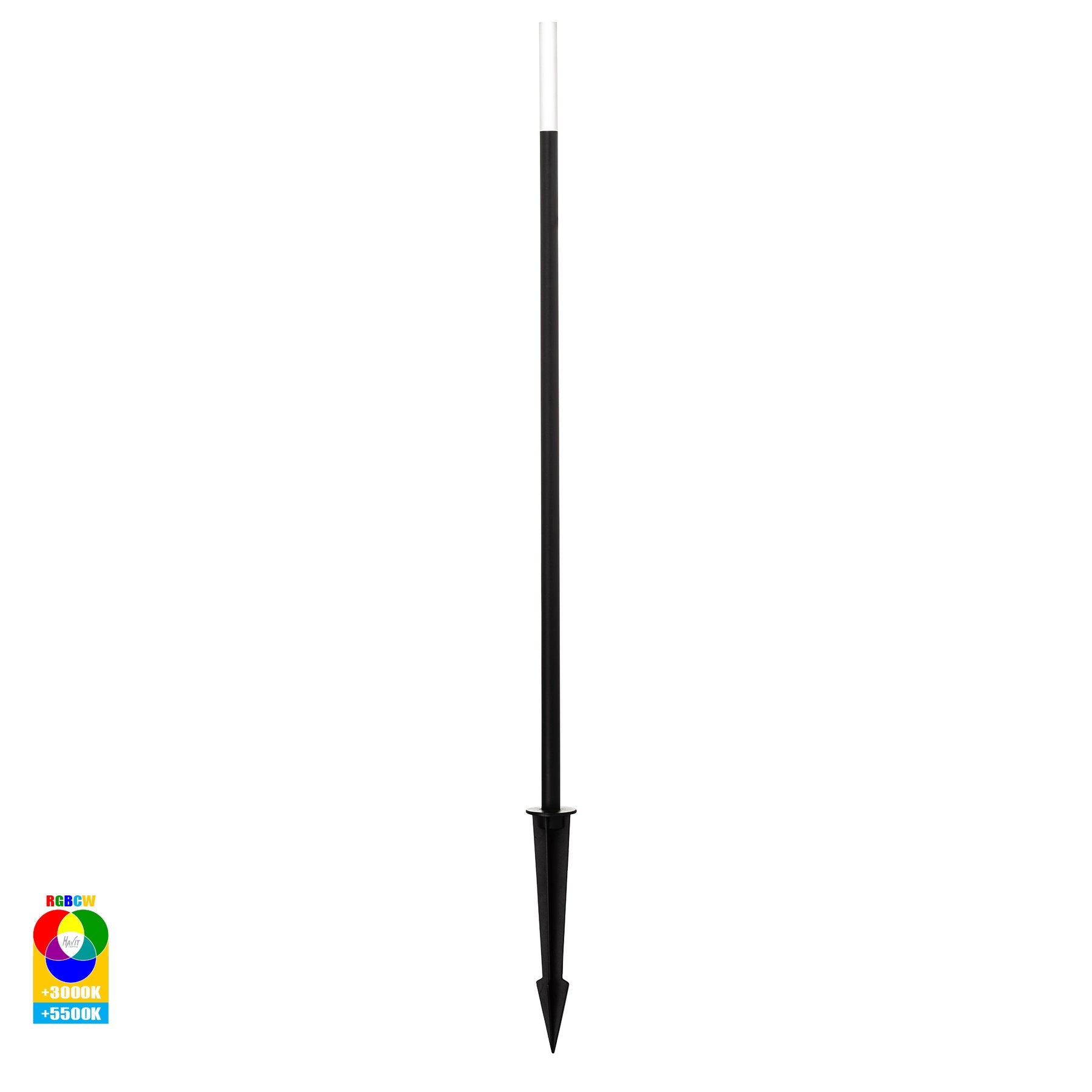 Havit Lighting Drique Aluminium Black RGBCW LED Bollard Spike Light