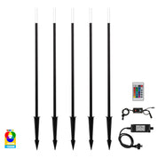 Havit Lighting Drique Aluminium Black RGBCW 5 Light LED Bollard Spike Light Kit