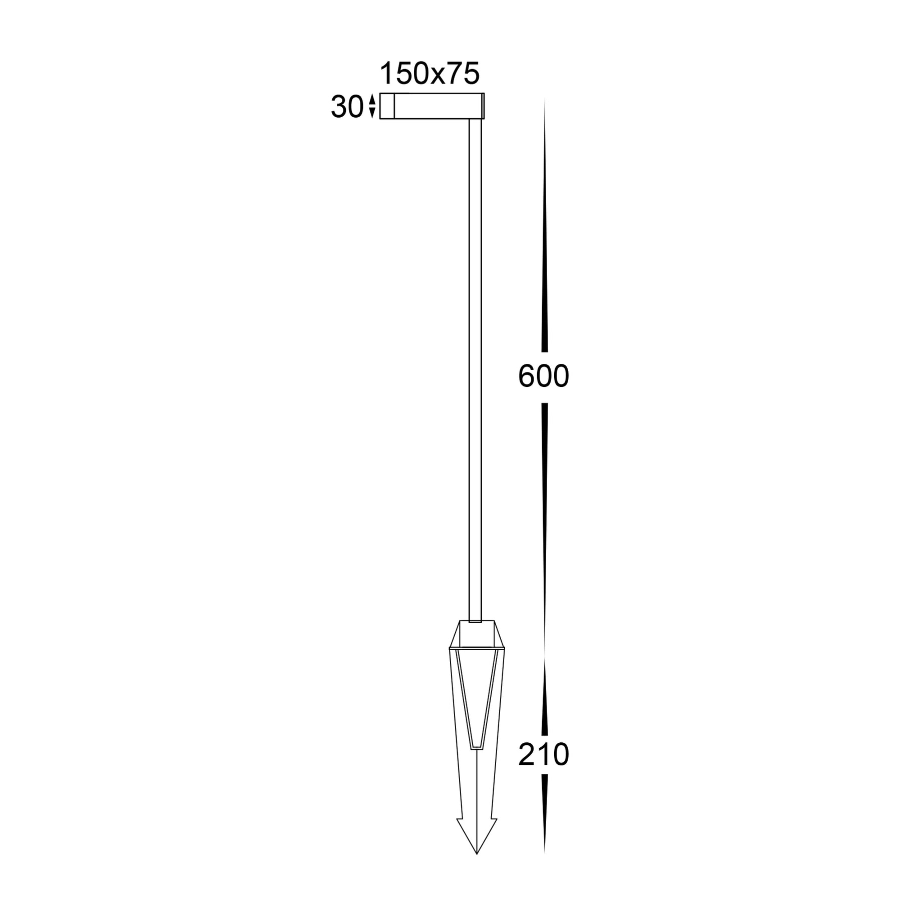 Havit Lighting Lindri Aluminium Black LED Bollard Spike Light