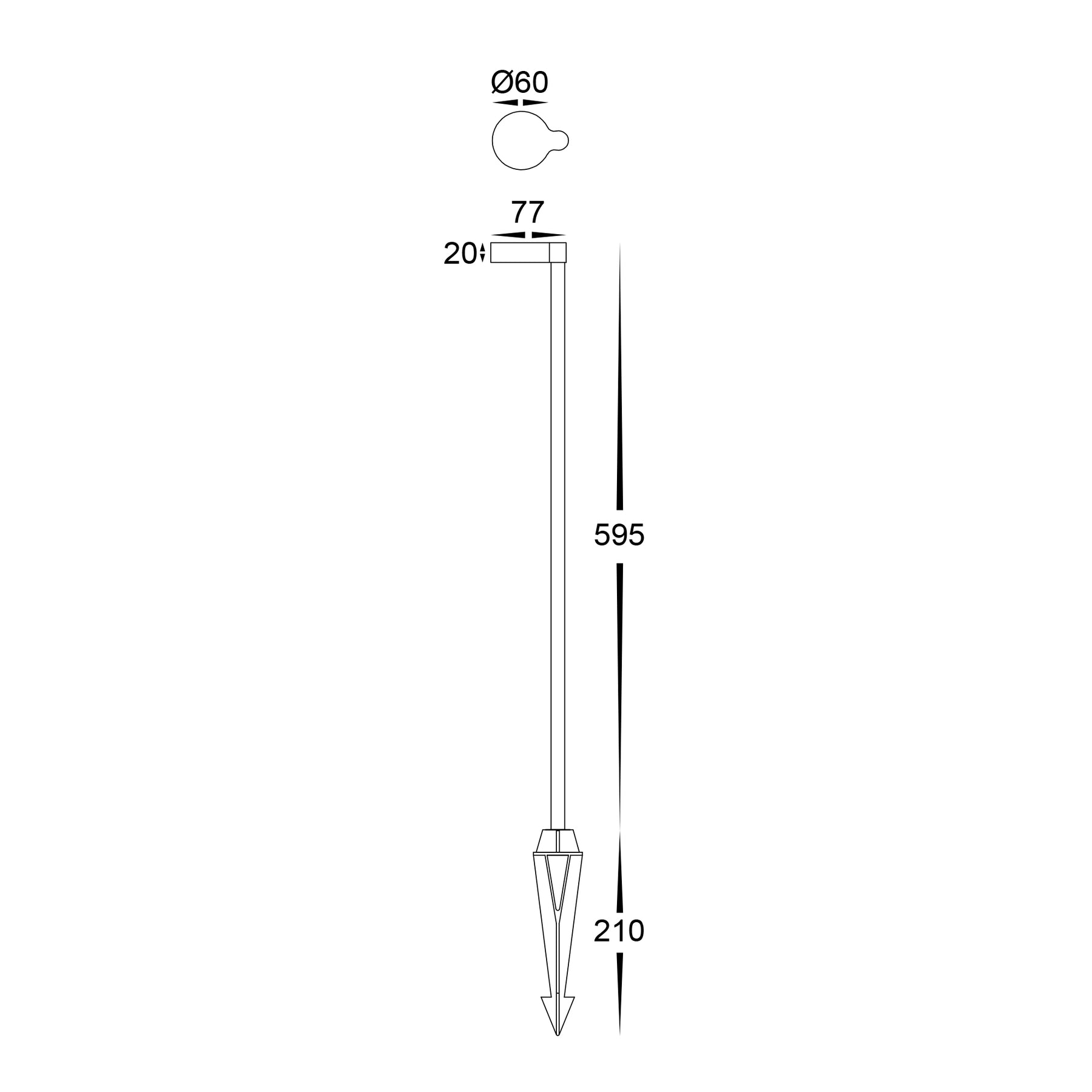 Havit Lighting Liueg Aluminium Black LED Bollard Spike Light