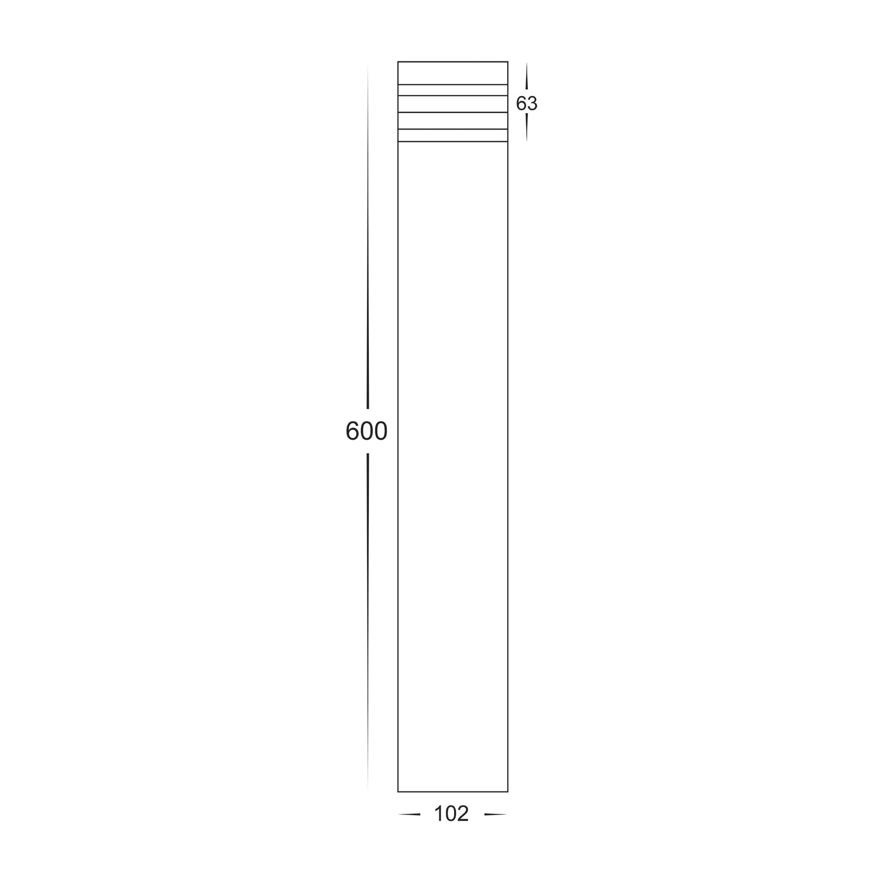 Havit Lighting Maxi 600 316 Stainless Steel Louvred LED Bollard Light