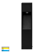Havit Lighting Fedor Square Aluminium Black Tri Colour LED Bollard Light