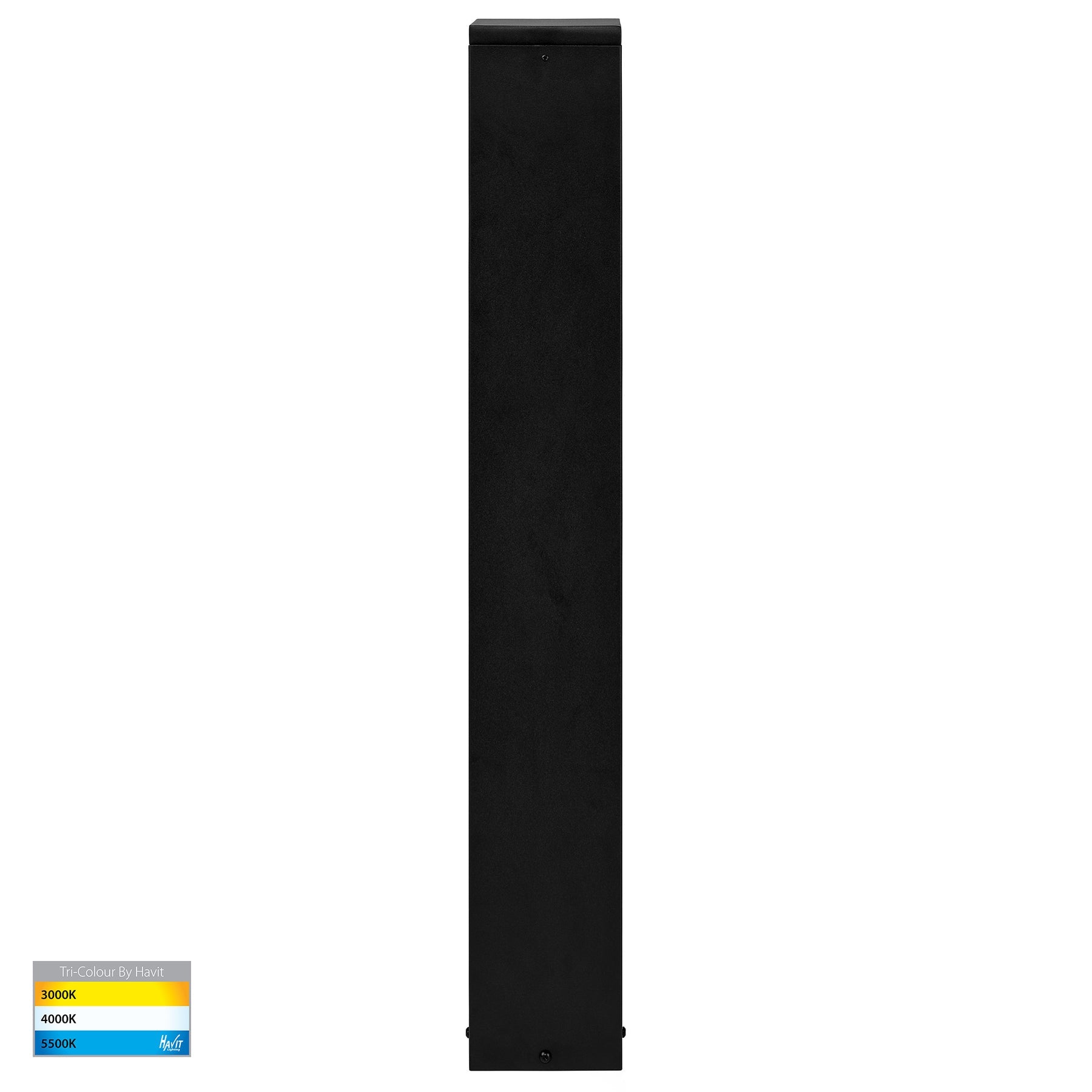 Havit Lighting Fedor Square Aluminium Black Tri Colour LED Bollard Light