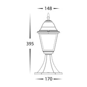 Havit Lighting Newark Aluminium Black 4 Panel Pillar Light