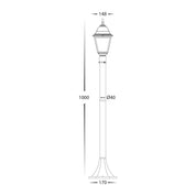 Havit Lighting Newark Aluminium Black 4 Panel Post Light