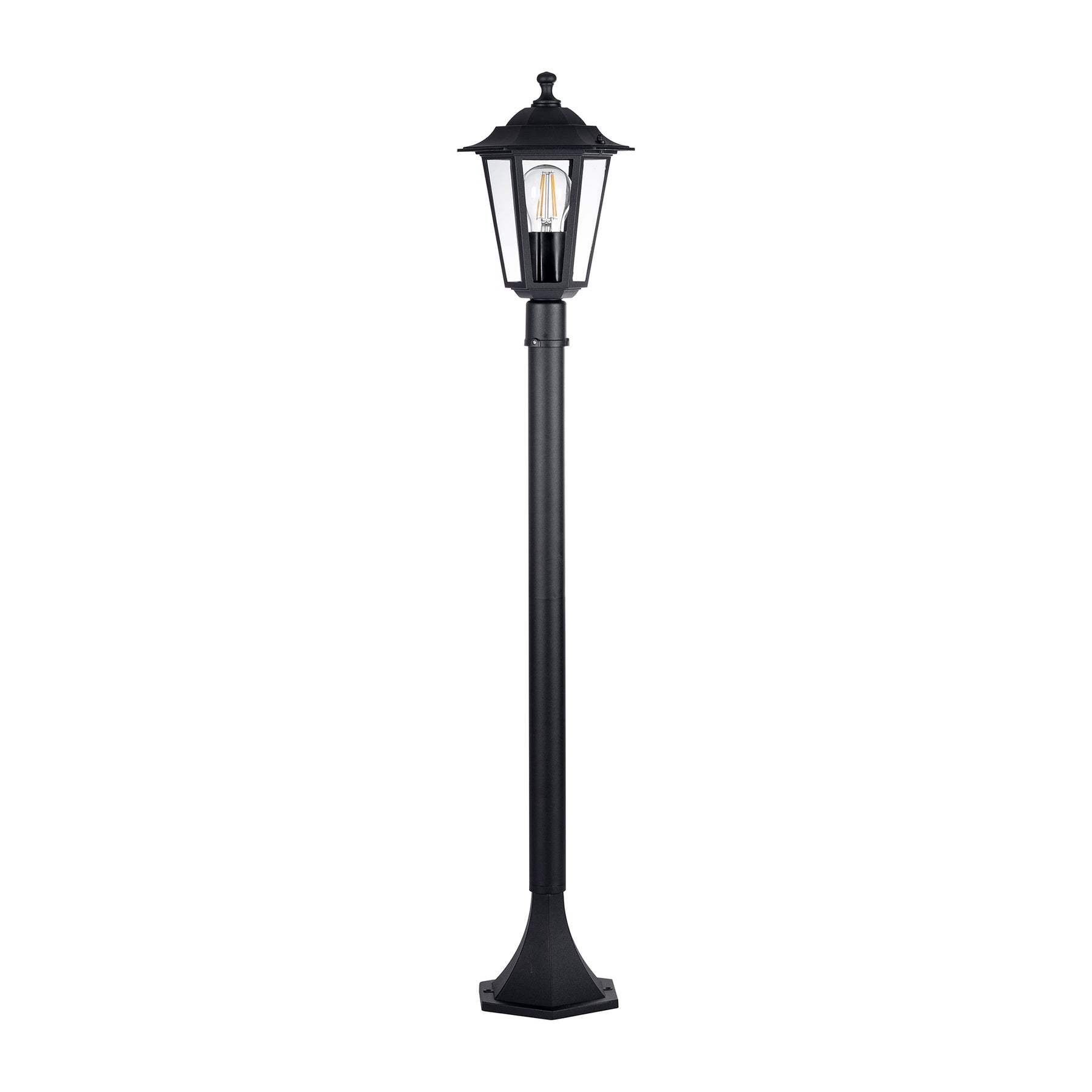 Havit Lighting Fibra Aluminium Black 6 Panel Post Light
