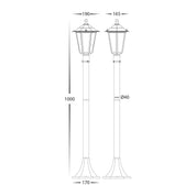Havit Lighting Fibra Aluminium Black 6 Panel Post Light